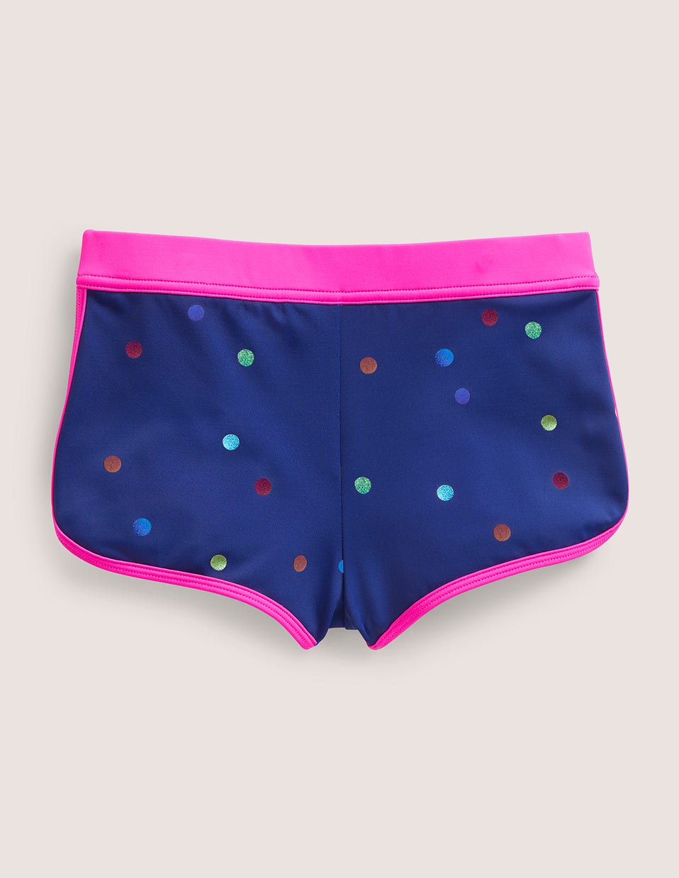 Patterned Swim Shorts-Rainbow Foil Confetti Spot