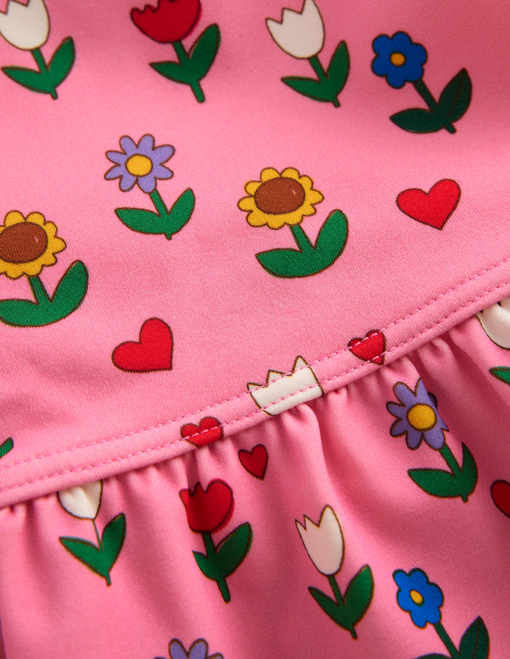Long Sleeve Frill Set-Almond Pink Sunflower Garden - Image 3