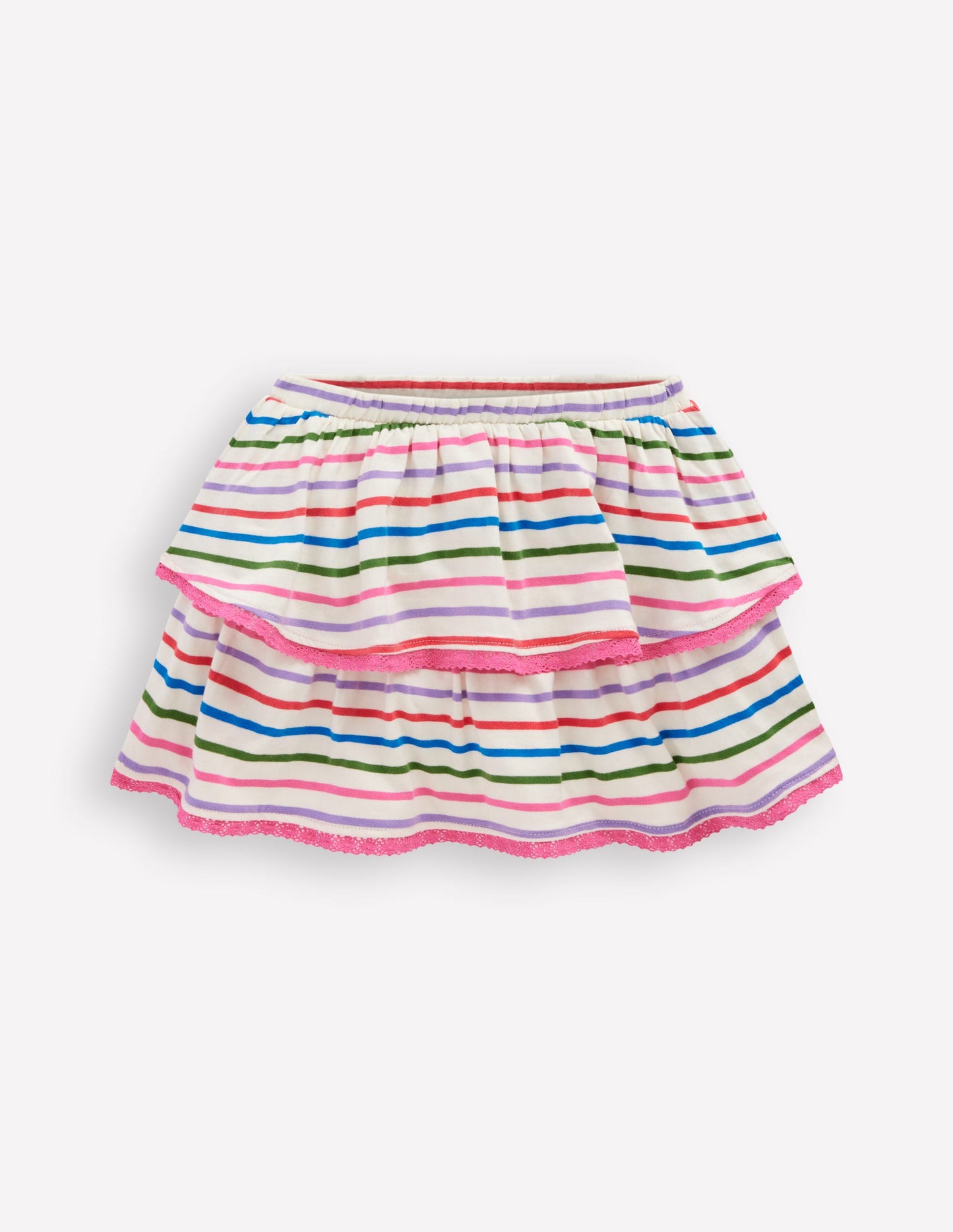 Ruffle Jersey Skort-Multi Stripe