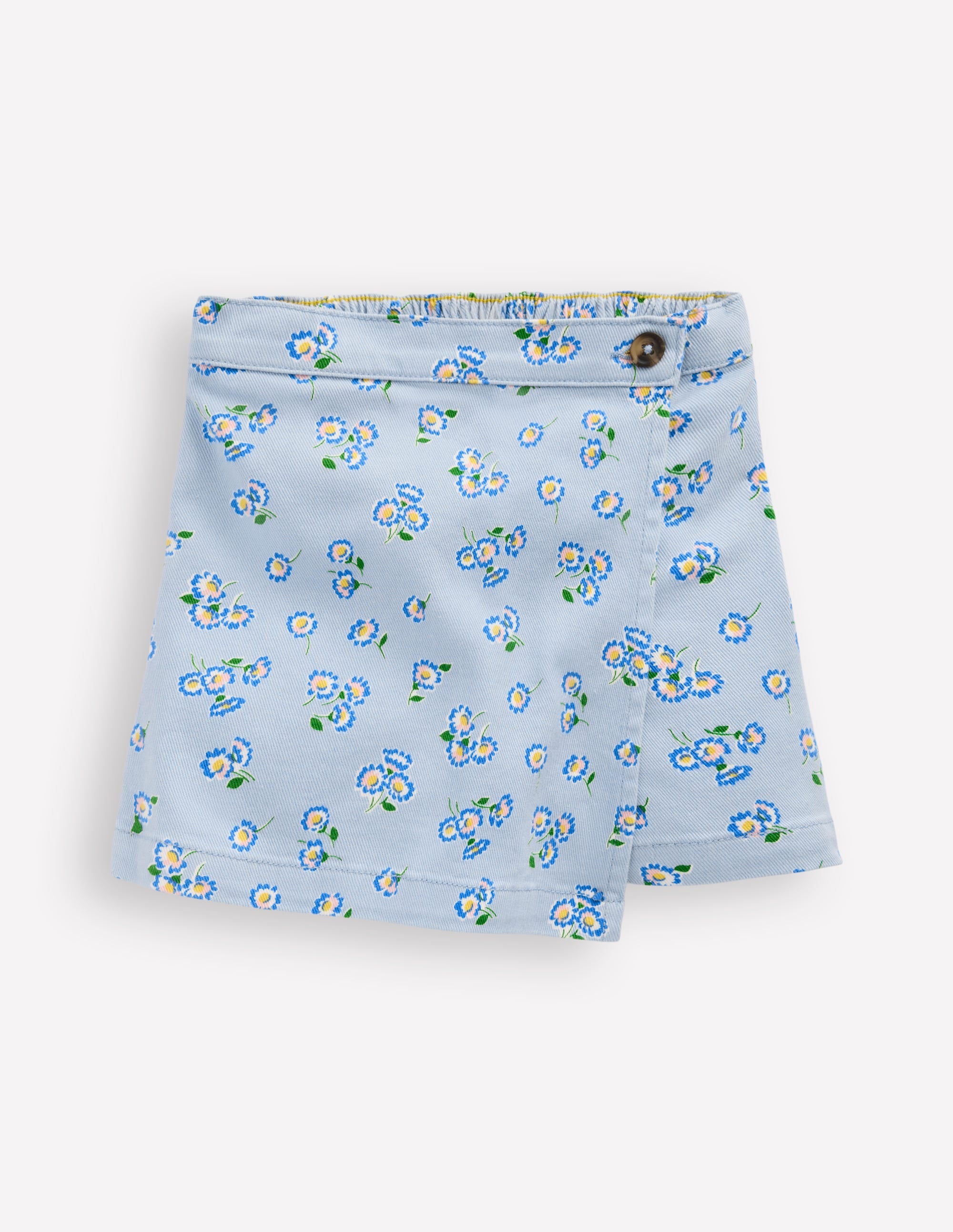 Wrap Woven Skort-Misty Blue Daisy - Image 1