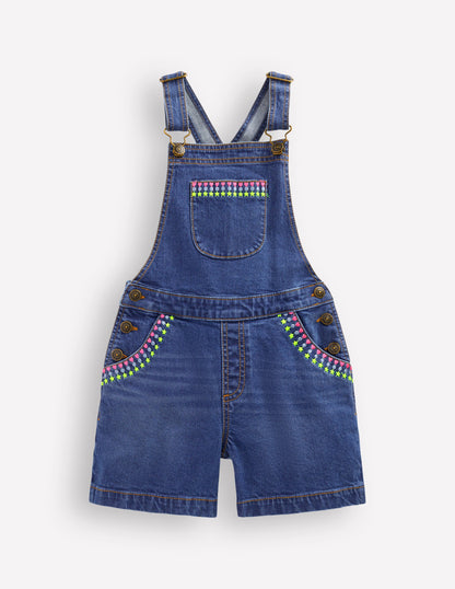 Short Dungaree-Mid Vintage Embroidered-1