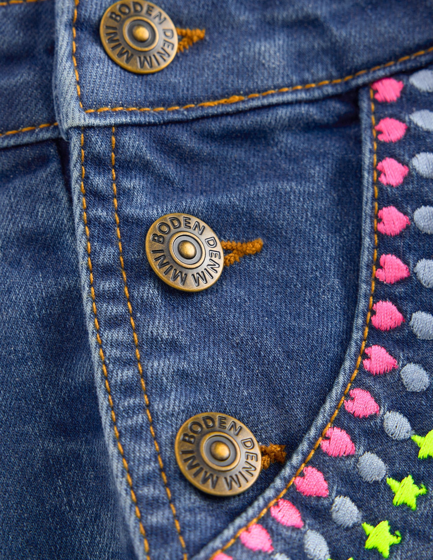 Short Dungaree-Mid Vintage Embroidered