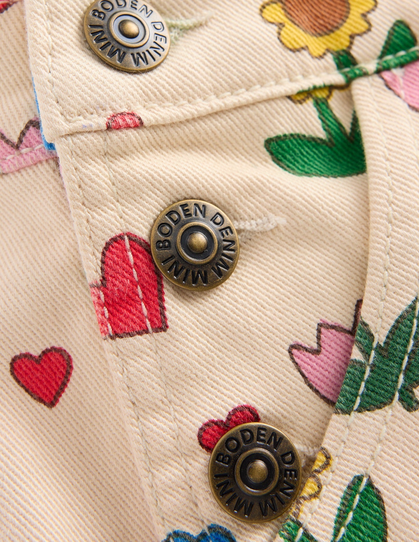 Short Dungaree-Ivory Sunflower Garden