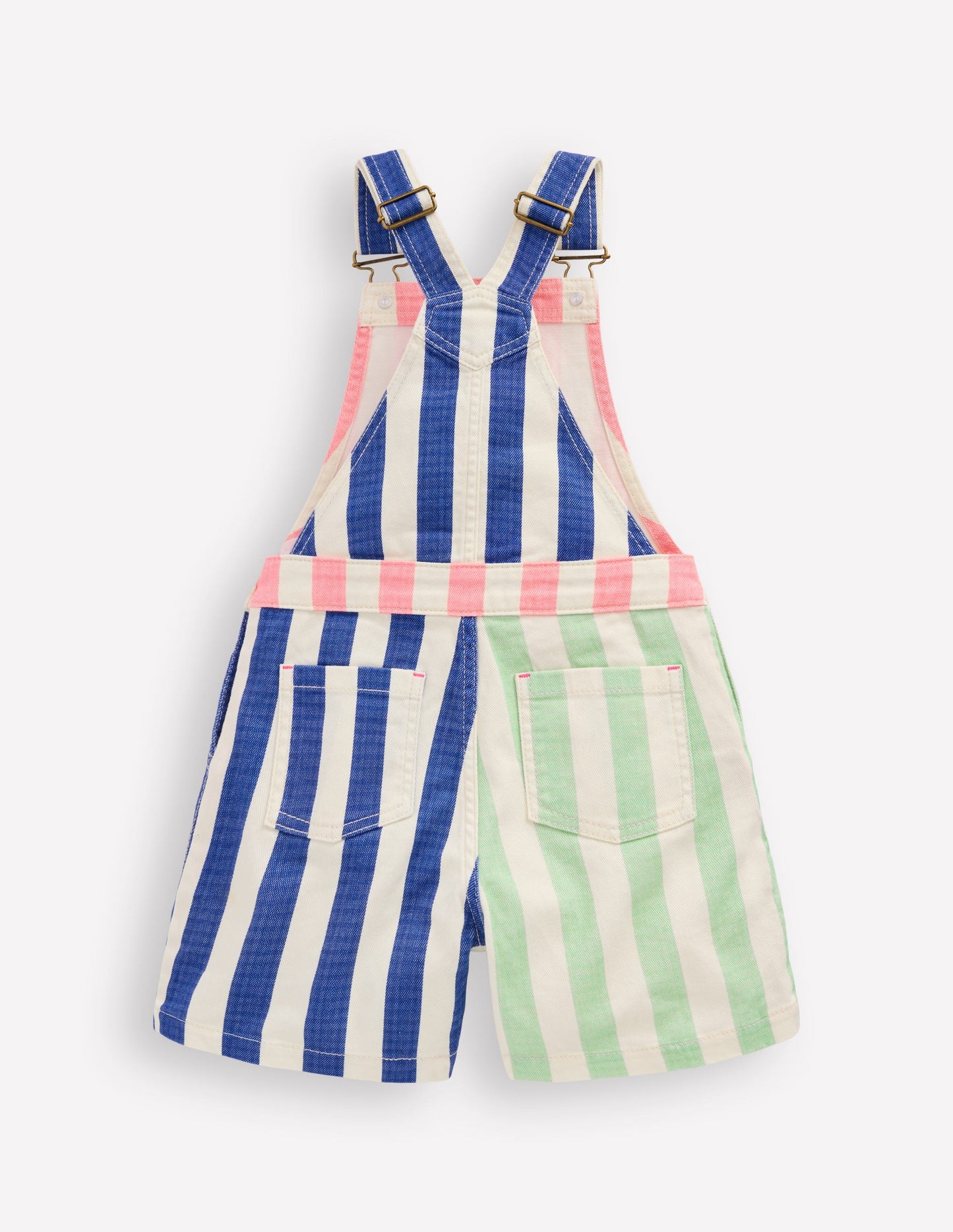Short Dungaree-Multi Hotch Potch Stripe