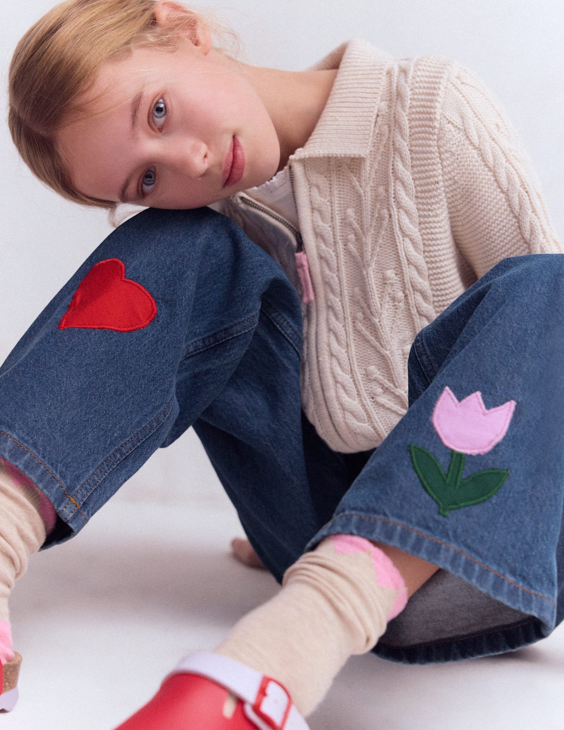 Relaxed Jean-Mid Vintage Applique-5