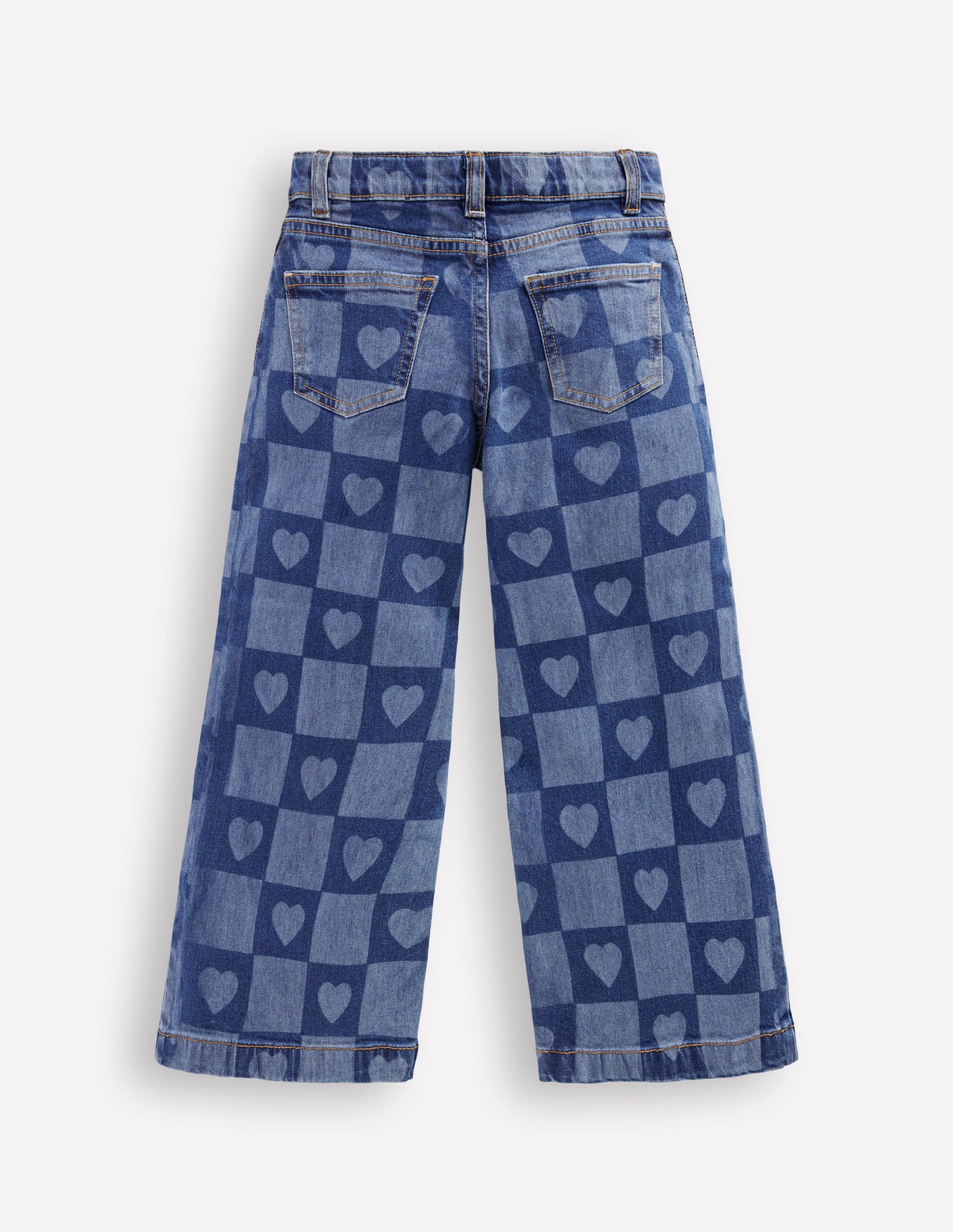 Wide Leg Jean-Heart Checkerboard Denim-2