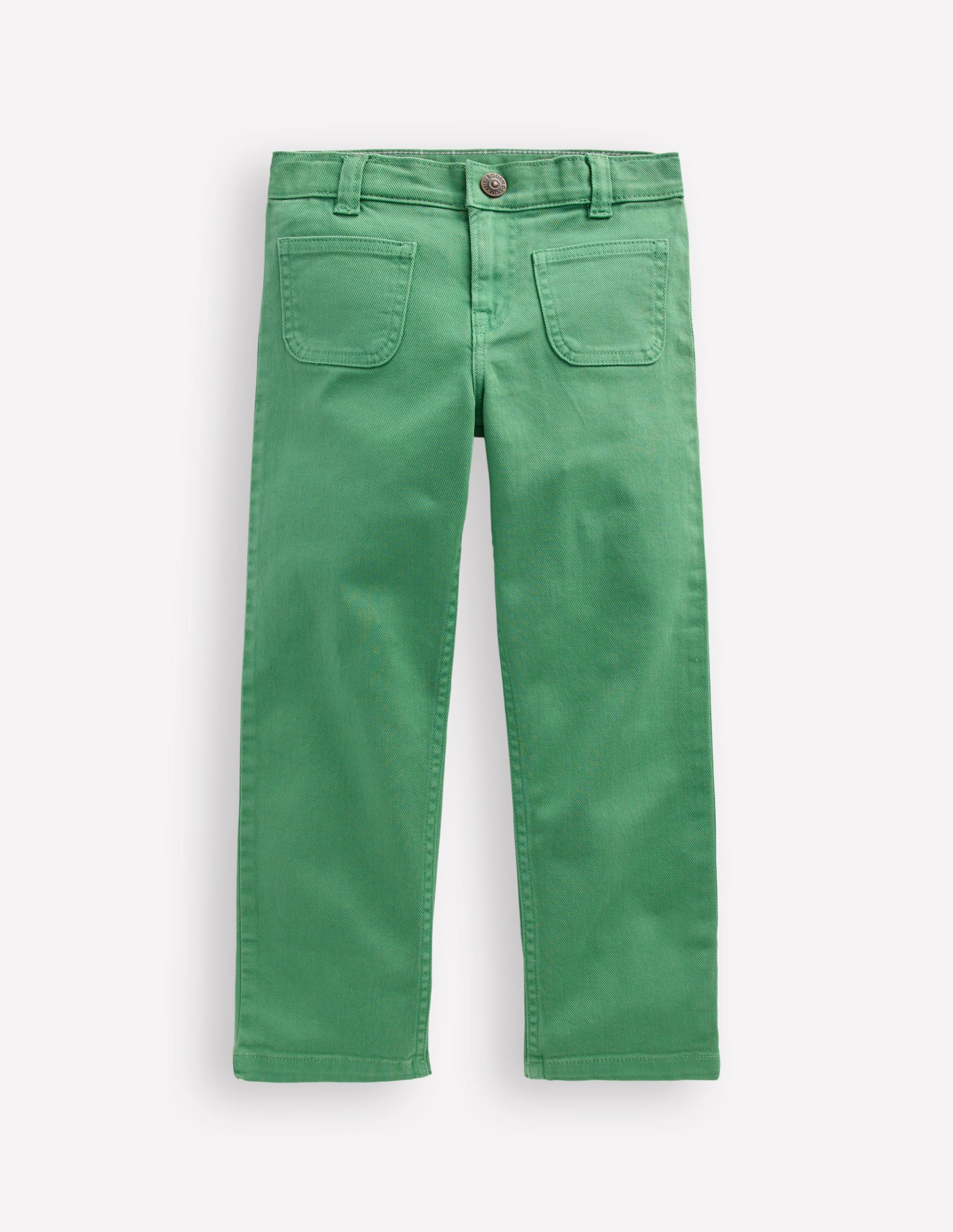 Patch Pocket Straight Jeans-Green-1