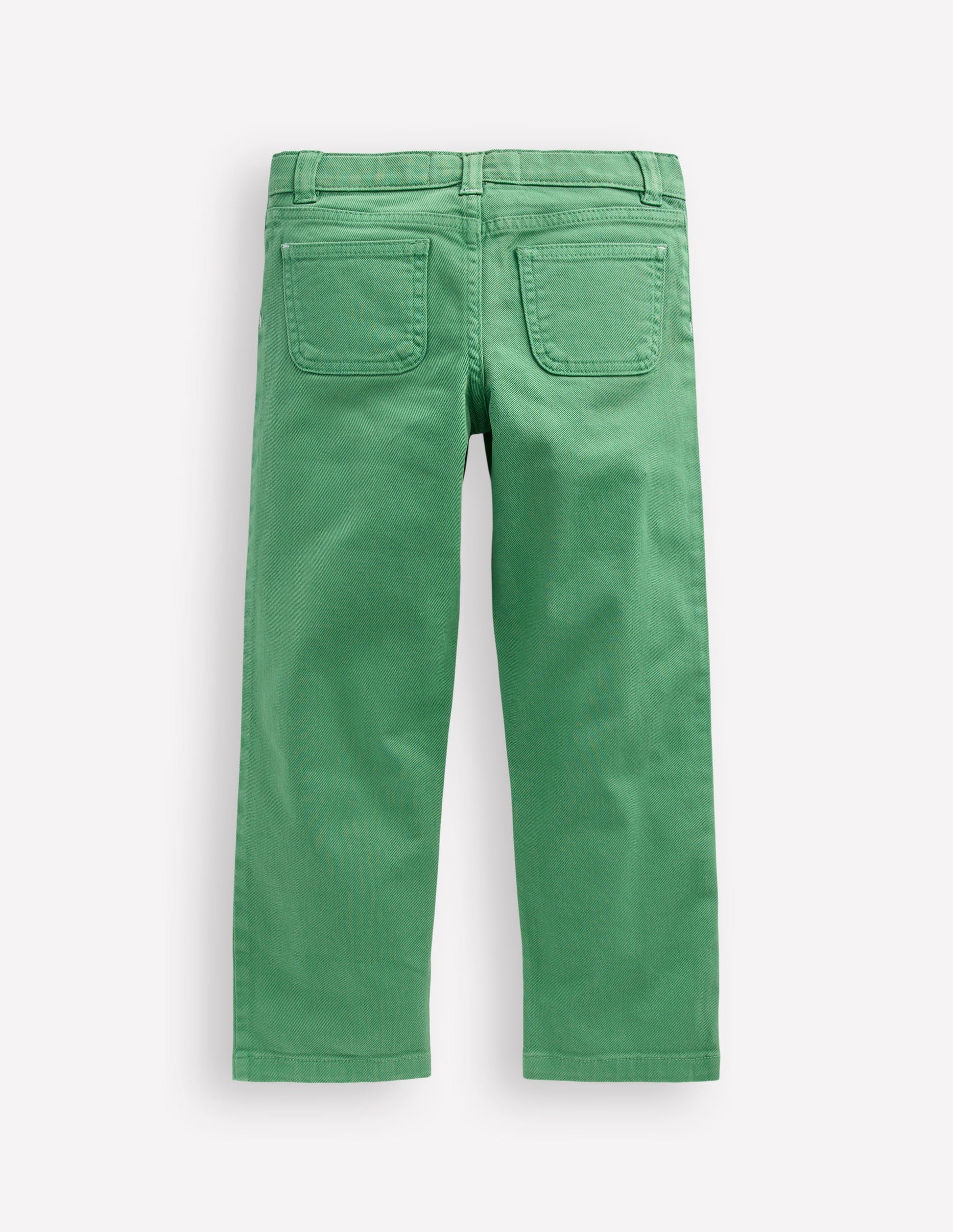 Patch Pocket Straight Jeans-Green-2