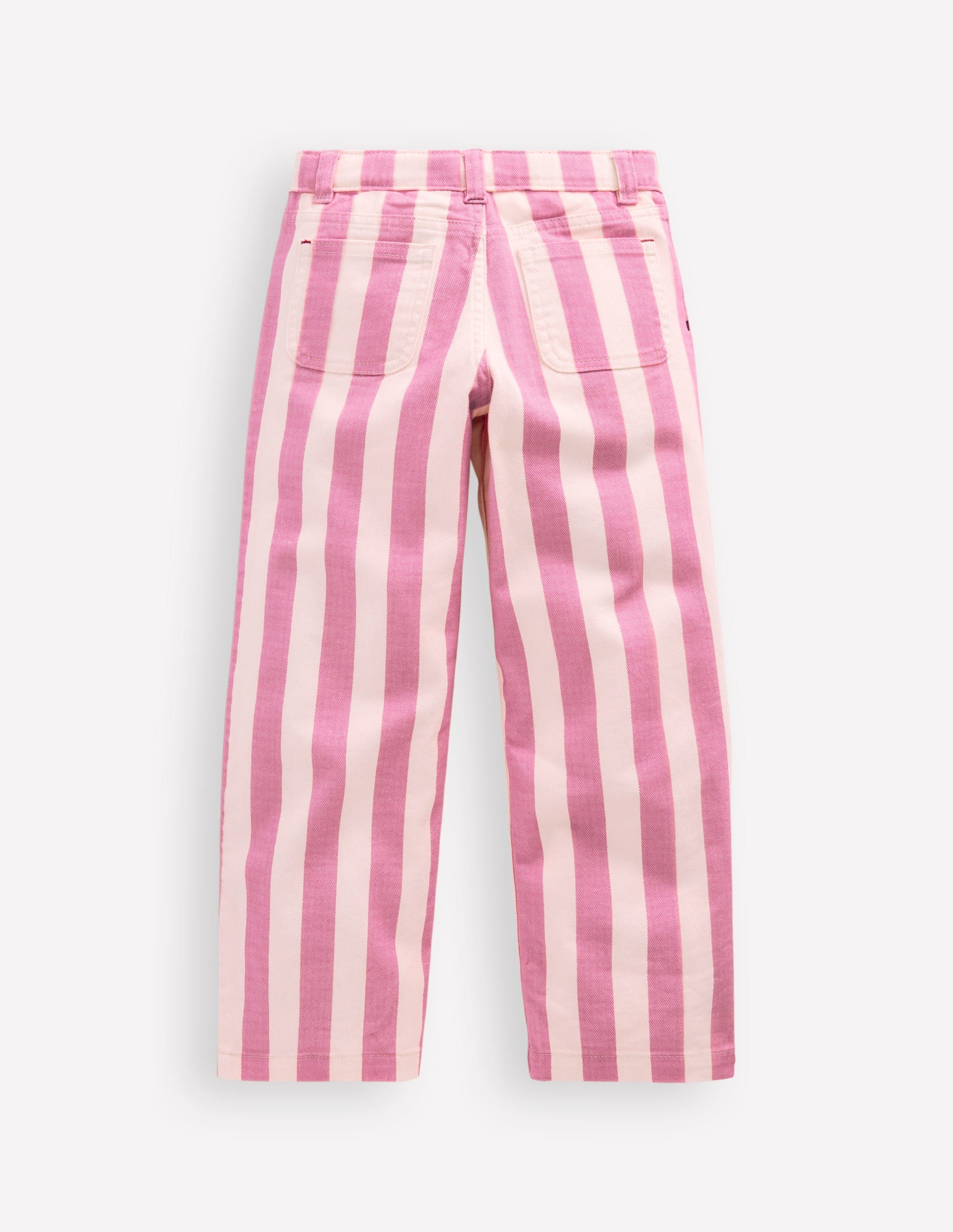 Patch Pocket Straight Jeans-Pink/Ivory Stripe-5