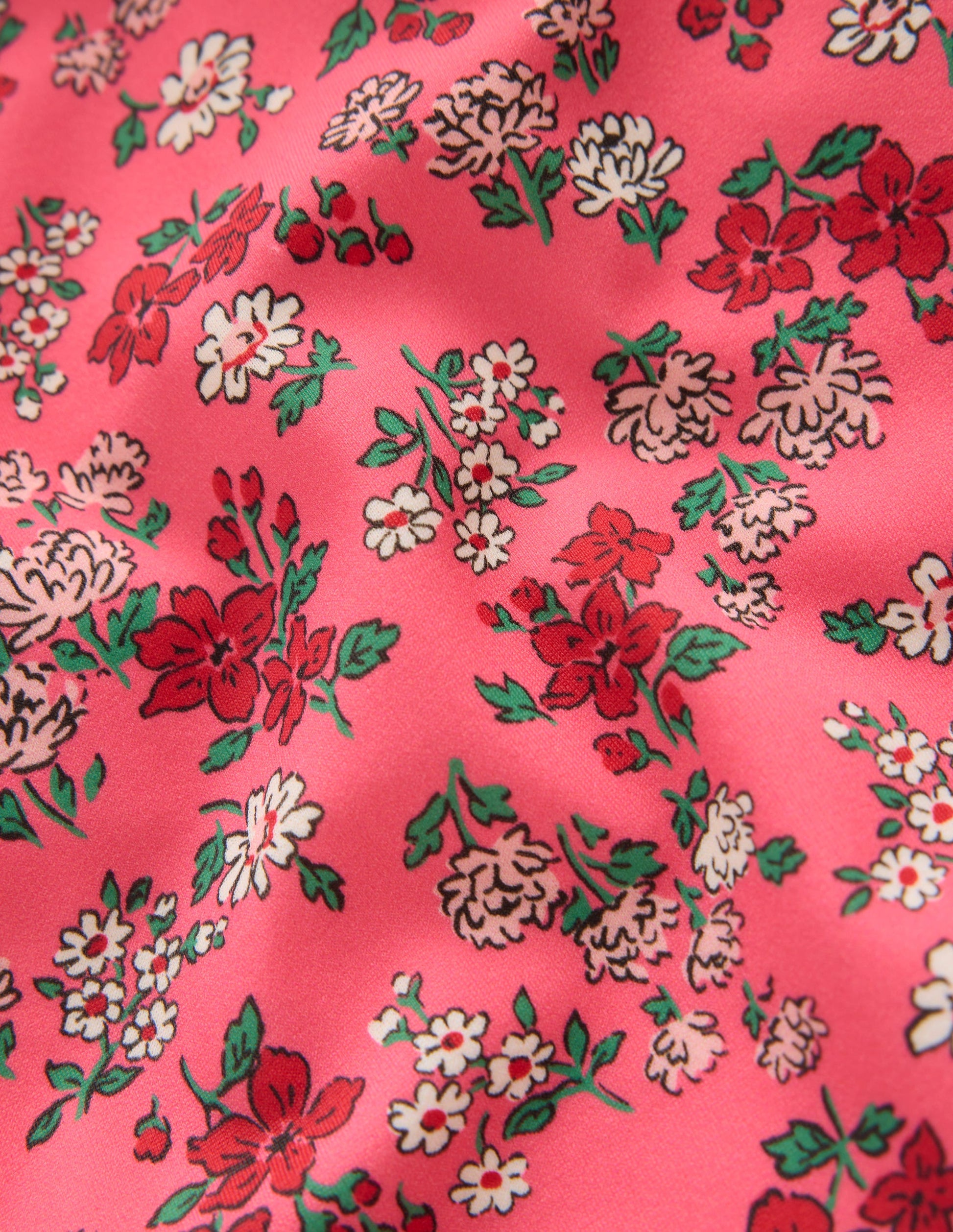 Puff Sleeve Swimsuit-Salmon Pink Meadow Floral-3