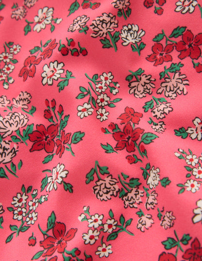 Puff Sleeve Swimsuit-Salmon Pink Meadow Floral-3