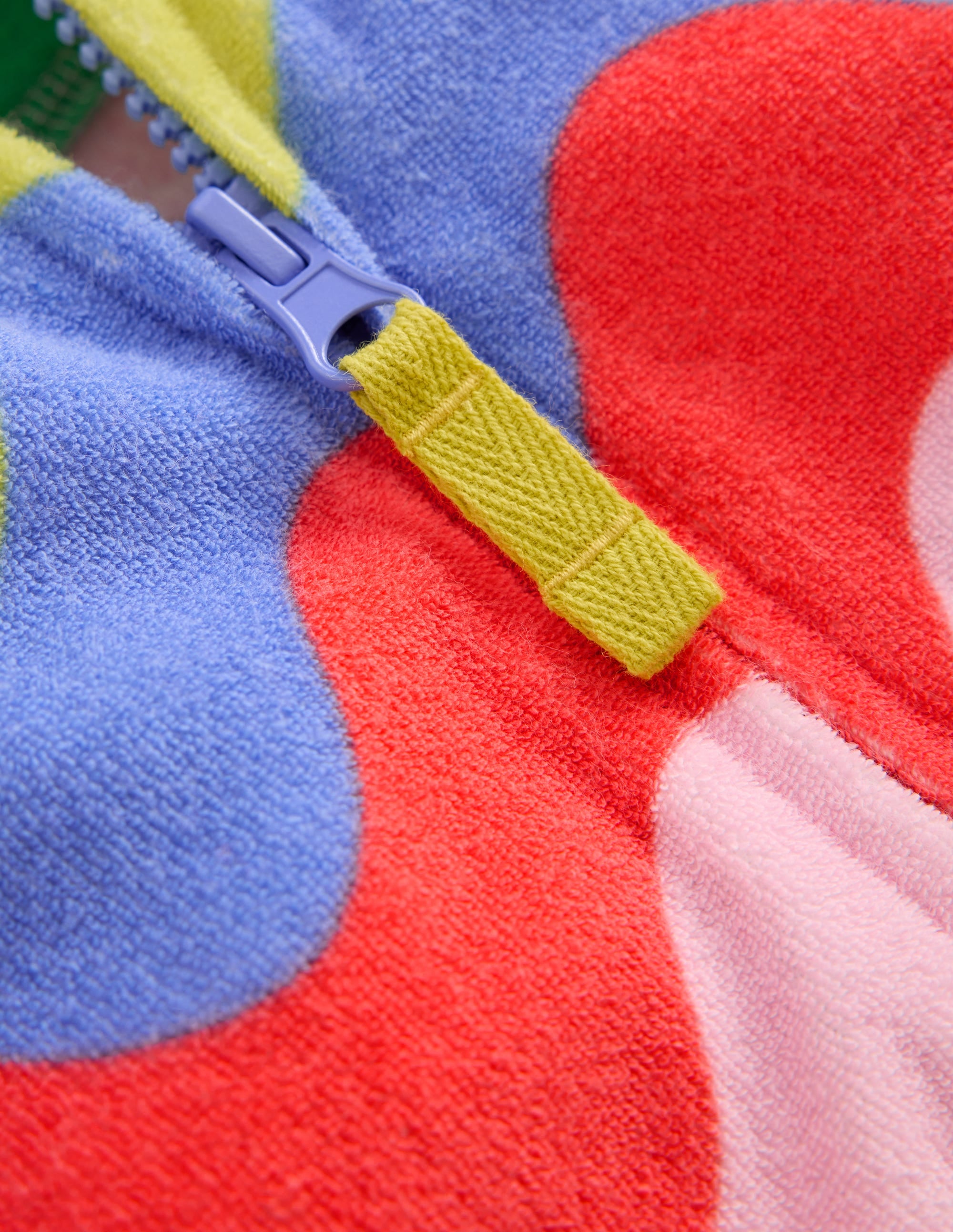 Relaxed Towelling Hoodie-Multi Wave Stripe - Image 3