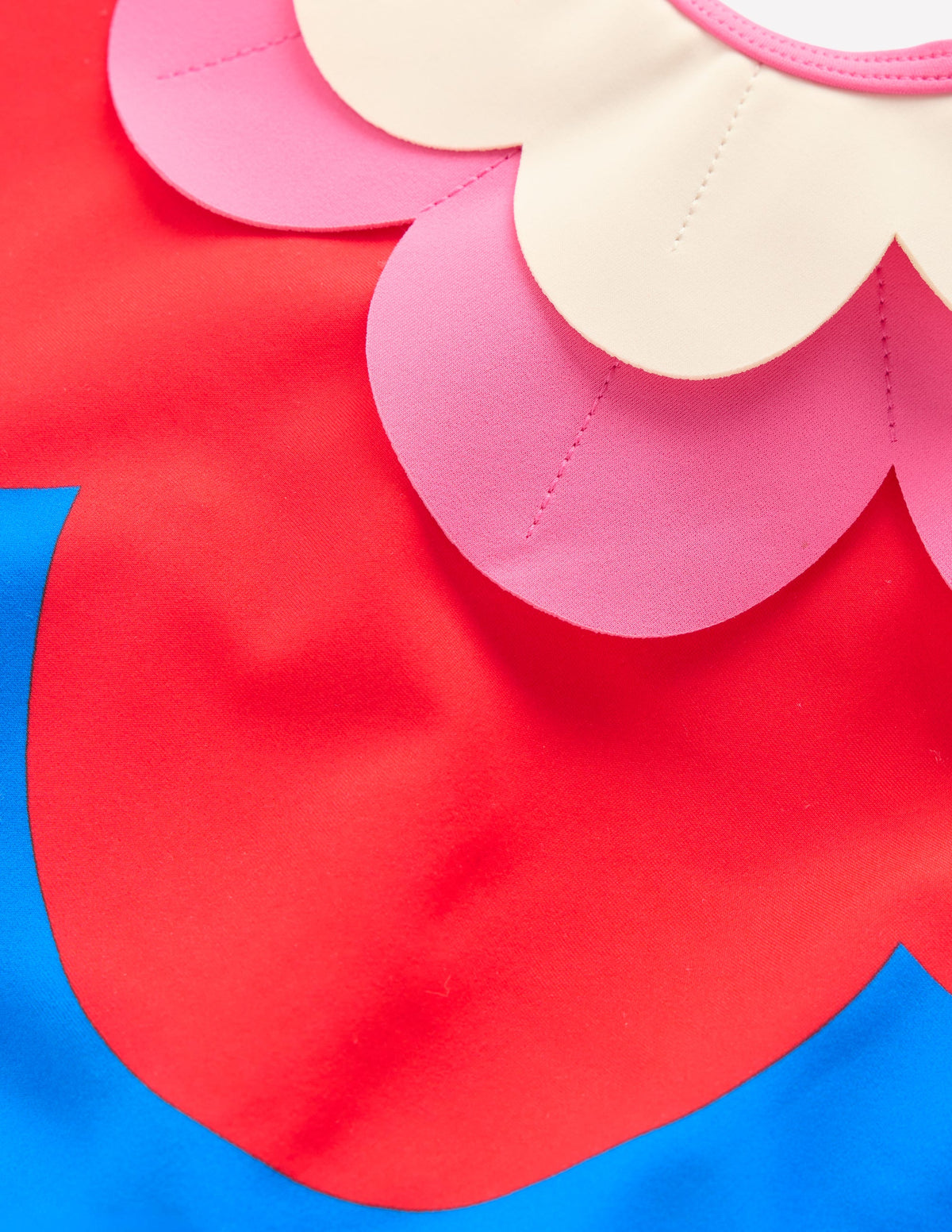 One Shoulder Appliqué Swimsuit-Cut Out Flower - Image 3