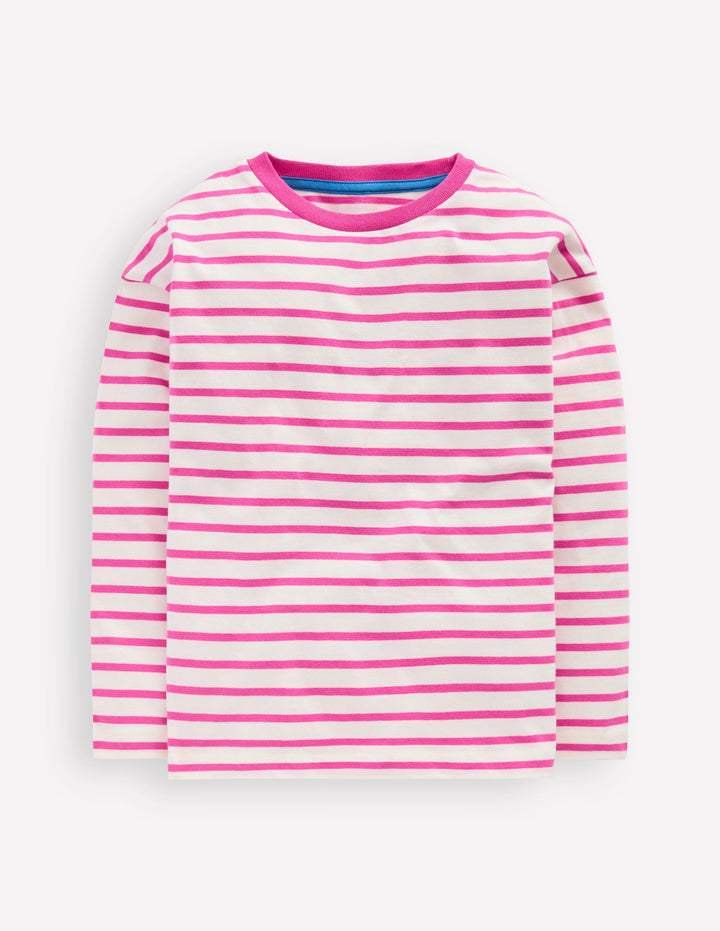 Relaxed Breton-Tickled Pink/Ivory
