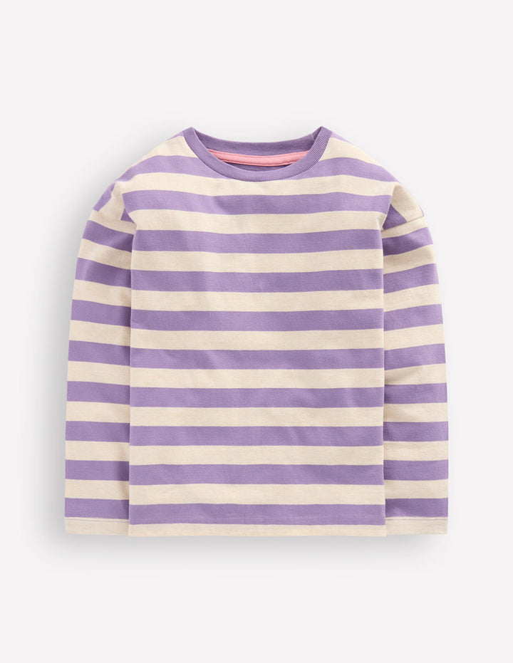 Relaxed Breton-Purple/Grey Marl Stripe