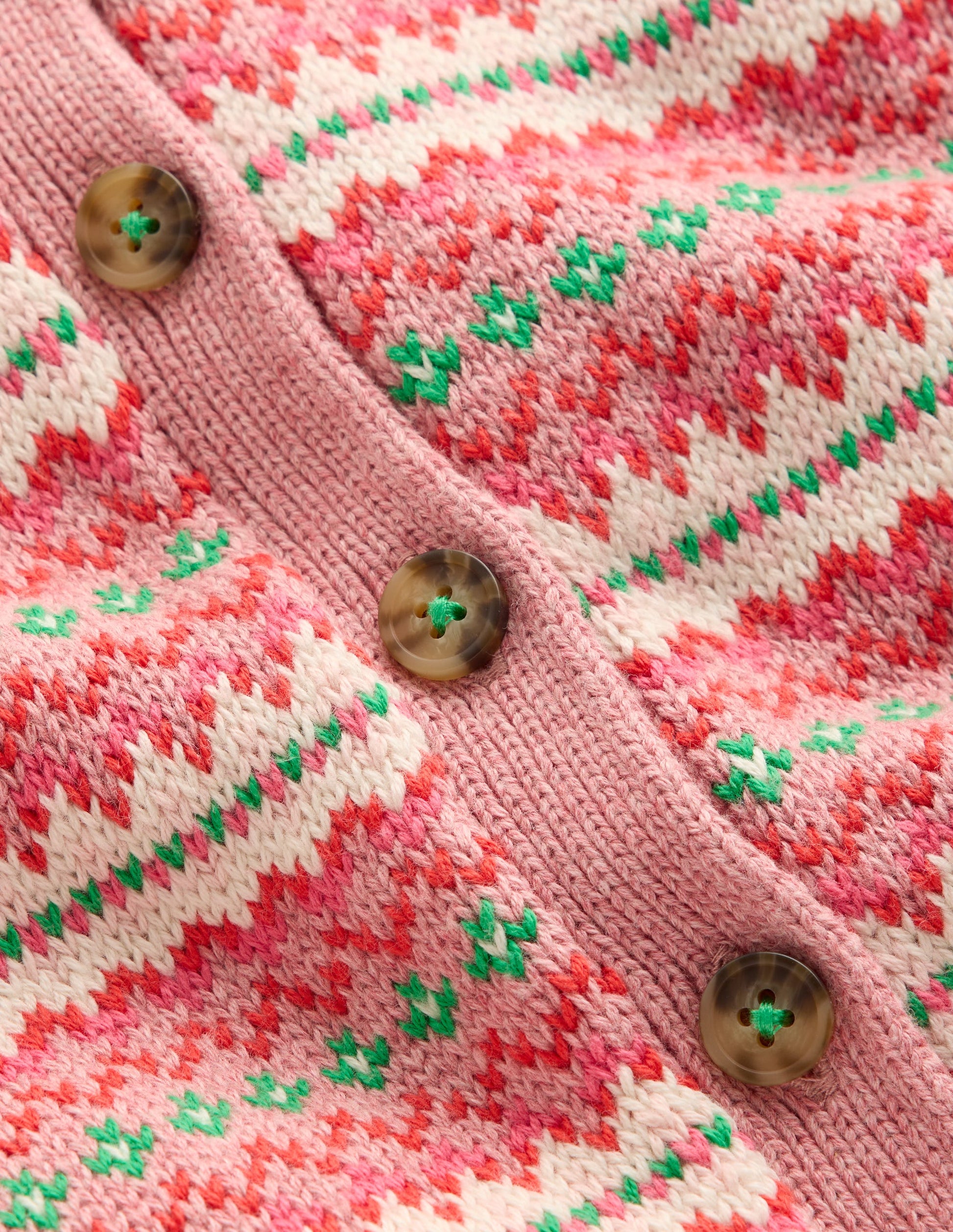 Collared Fair Isle Cardigan-Vintage Pink-7