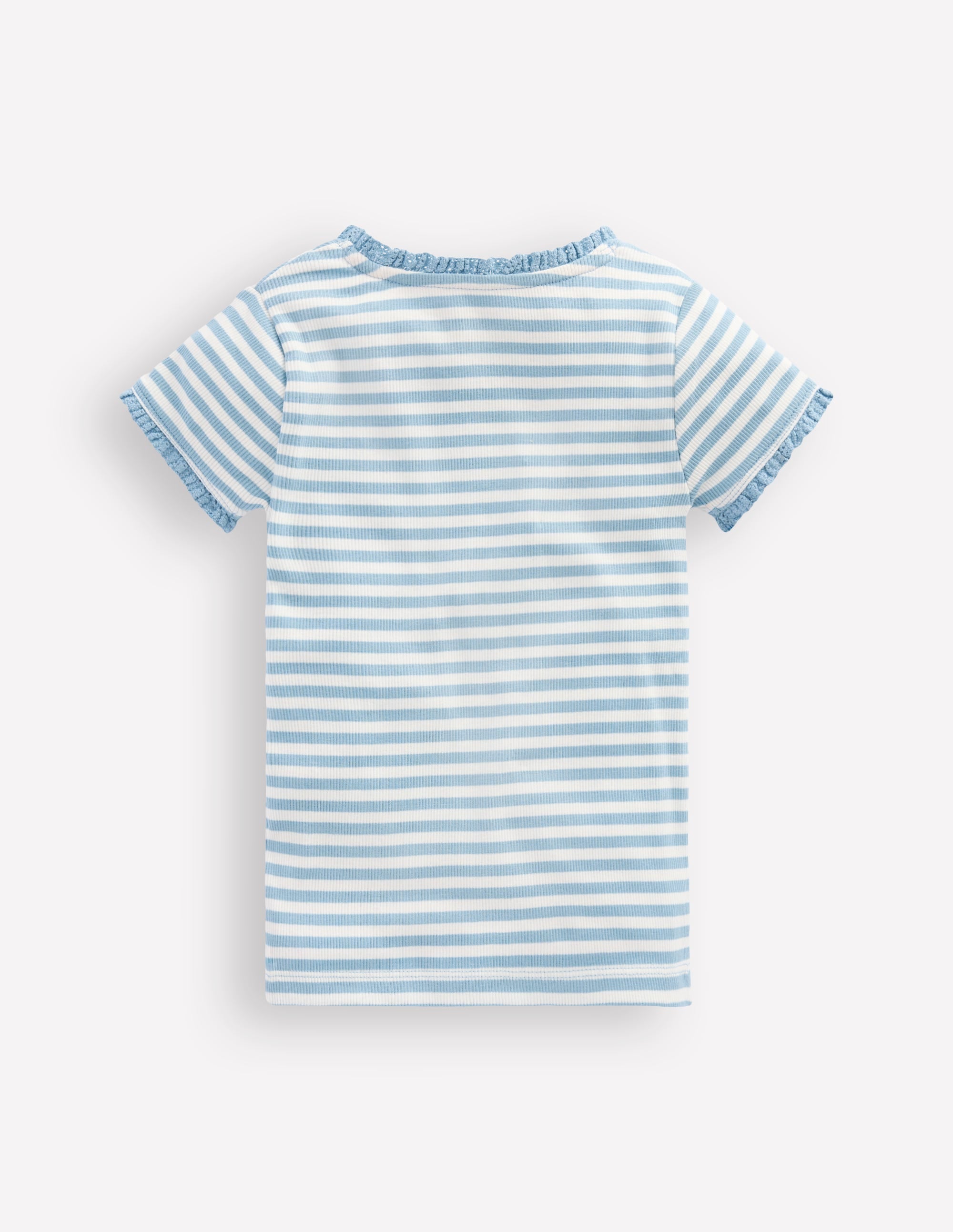 Short Sleeve Ribbed T-shirt-Glacier Blue Stripe - Image 2