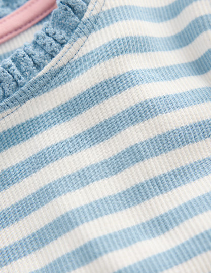 Short Sleeve Ribbed T-shirt-Glacier Blue Stripe-3