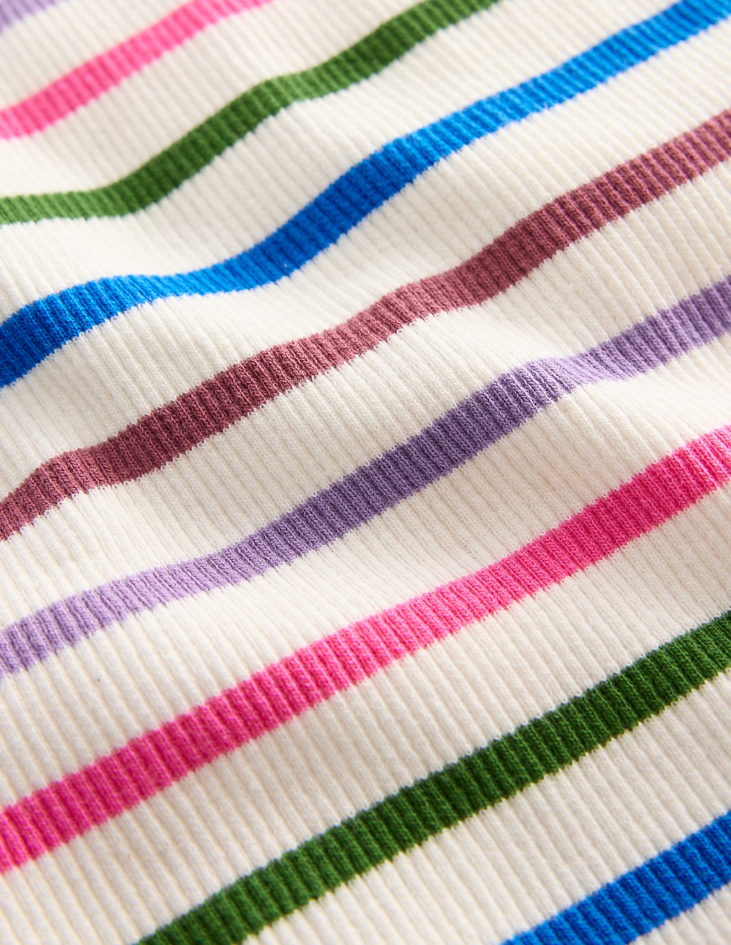 Short Sleeve Ribbed T-shirt-Multi Stripe
