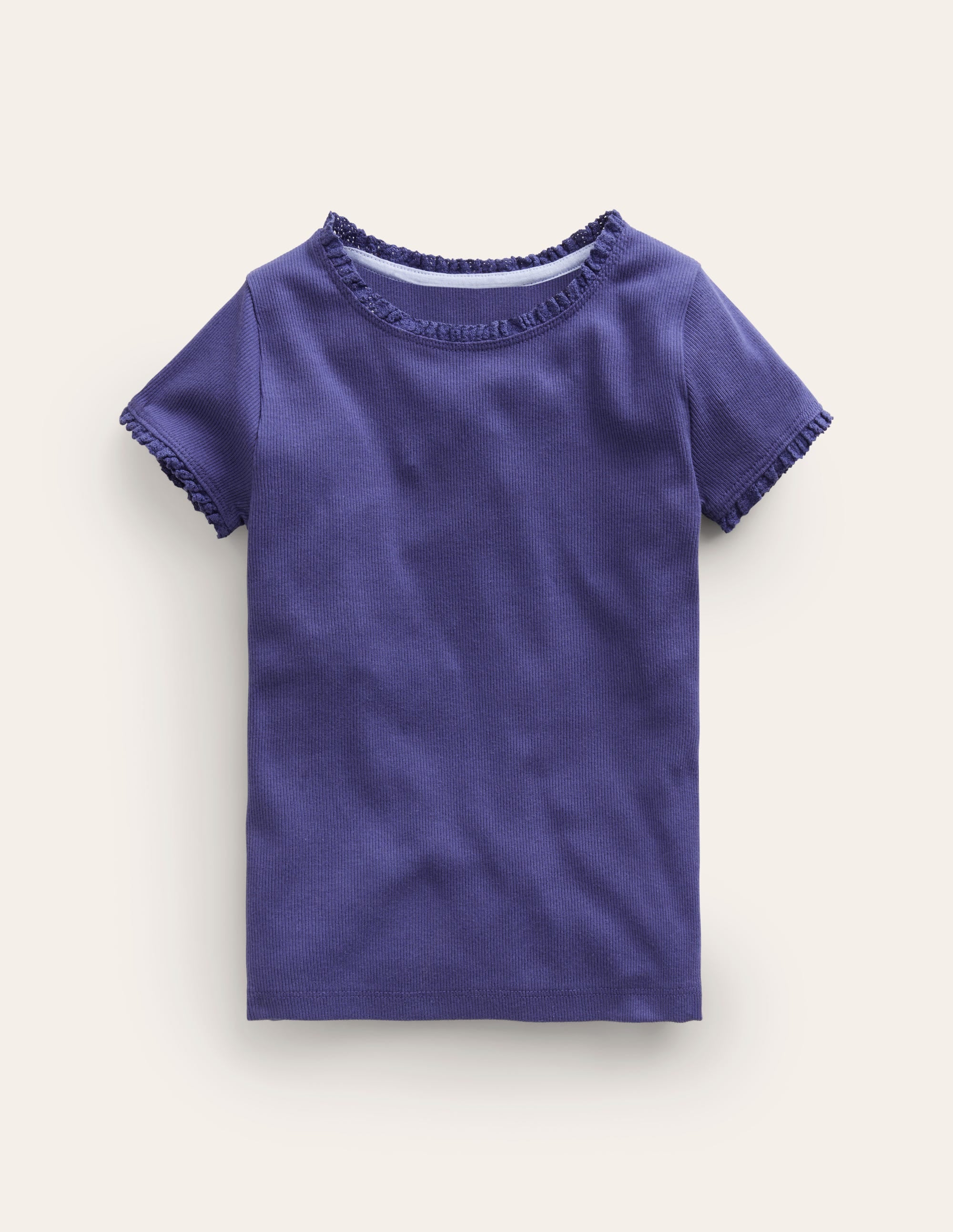 Short Sleeve Ribbed T-shirt-Starboard Blue - Image 1