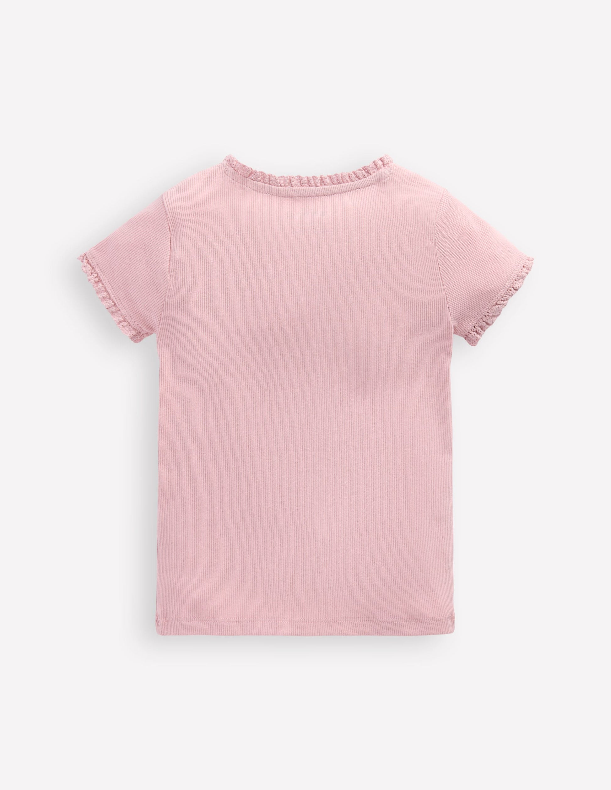 Short Sleeve Ribbed T-shirt-French Pink-2