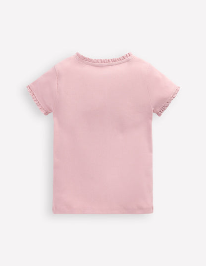 Short Sleeve Ribbed T-shirt-French Pink-2