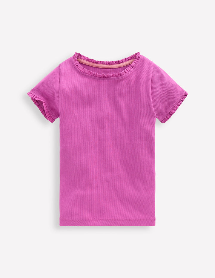 Short Sleeve Ribbed T-shirt-Purple