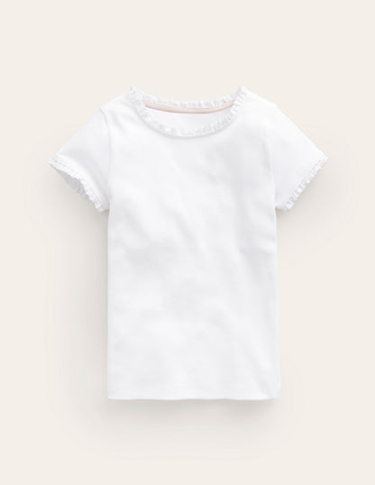 Short Sleeve Ribbed T-shirt-White-1