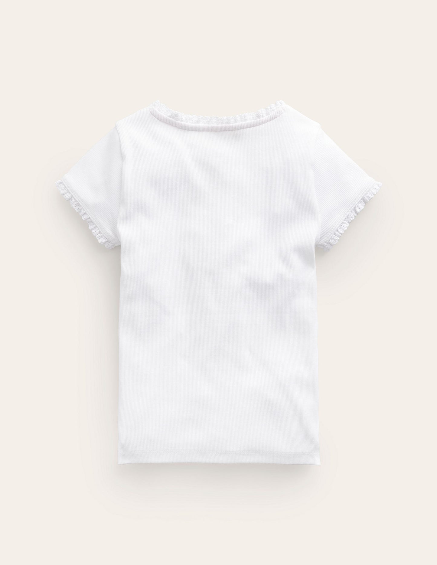 Short Sleeve Ribbed T-shirt-White