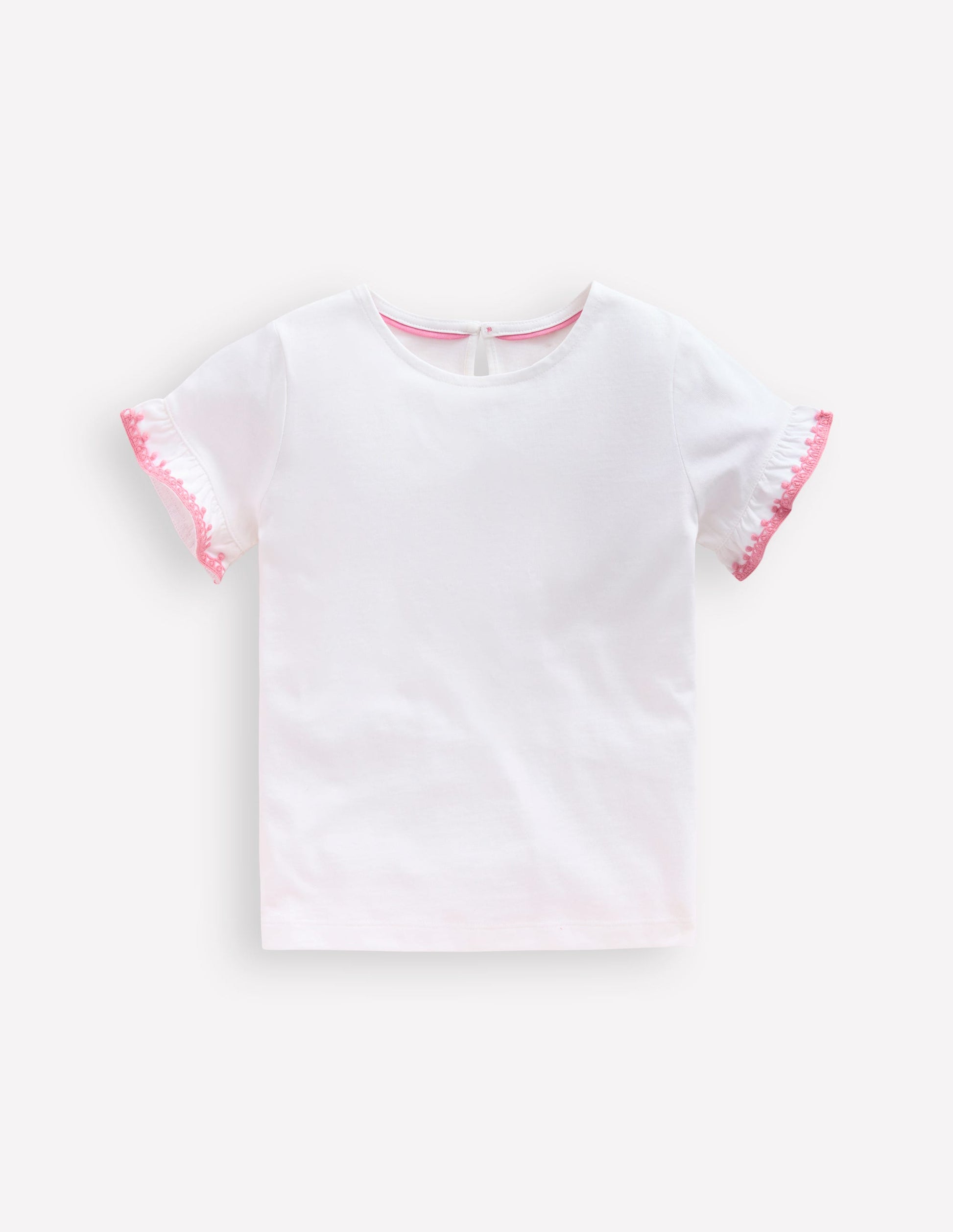 Ruffle Sleeve T-shirt-Ivory-1