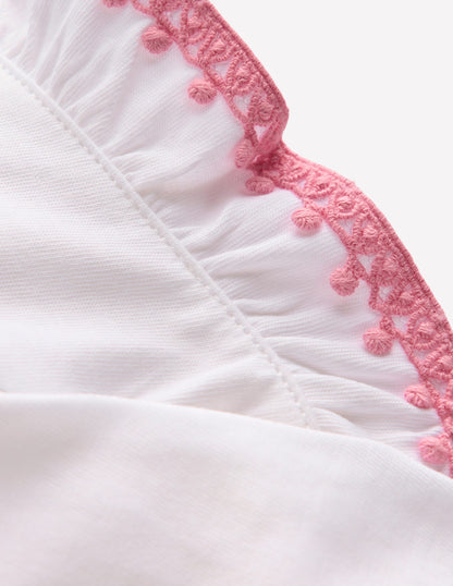 Ruffle Sleeve T-shirt-Ivory-3