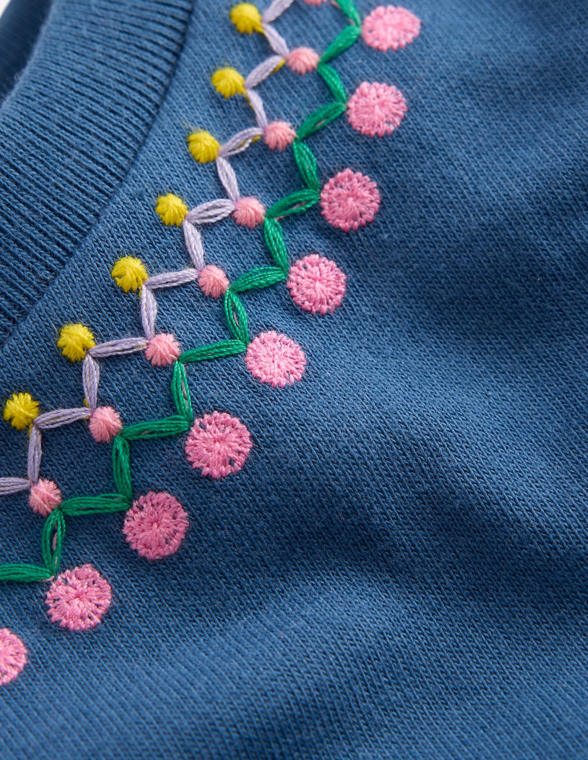 Relaxed Embroidered T-shirt-Navy - Image 3