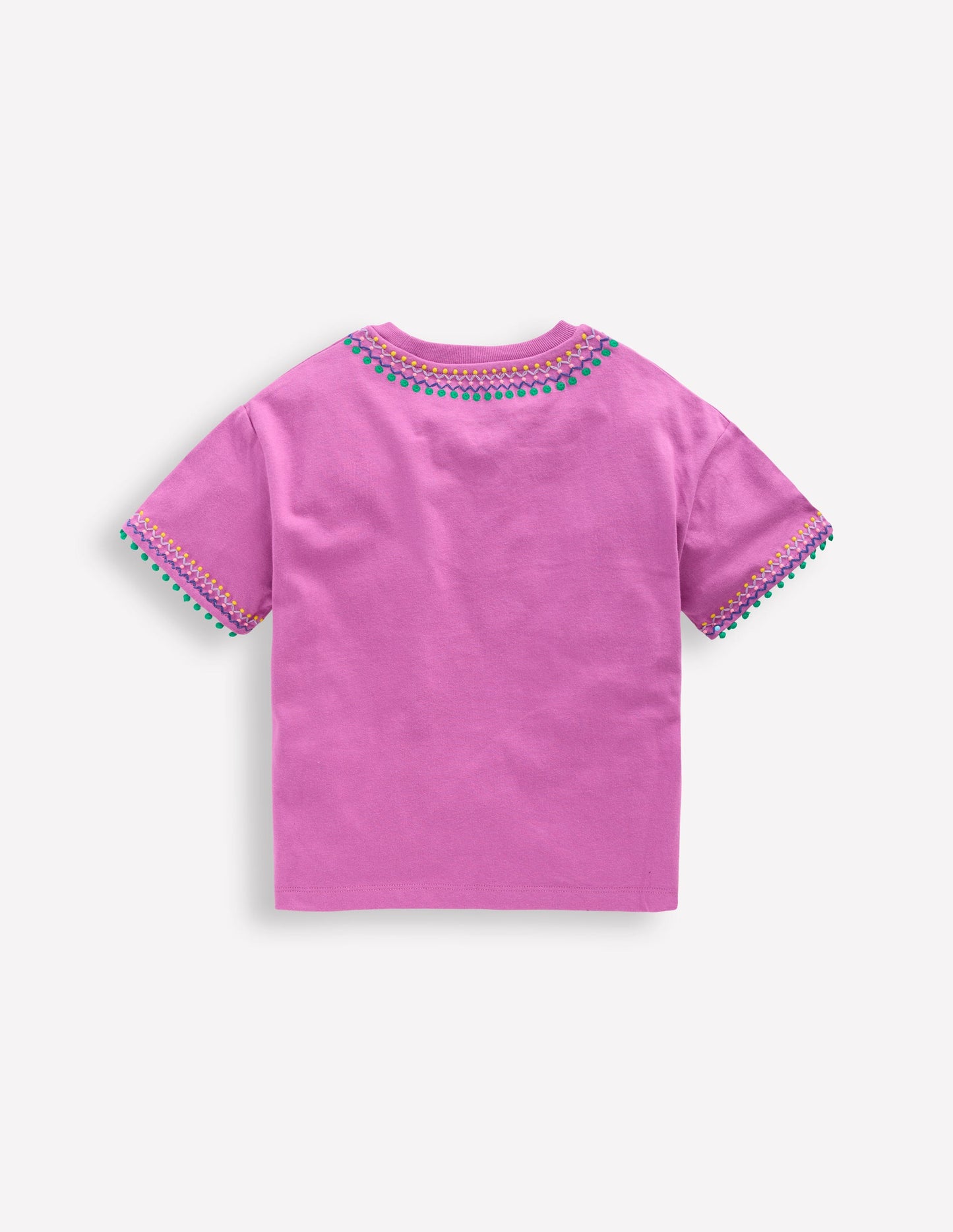 Relaxed Embroidered T-shirt-Radiant Orchid