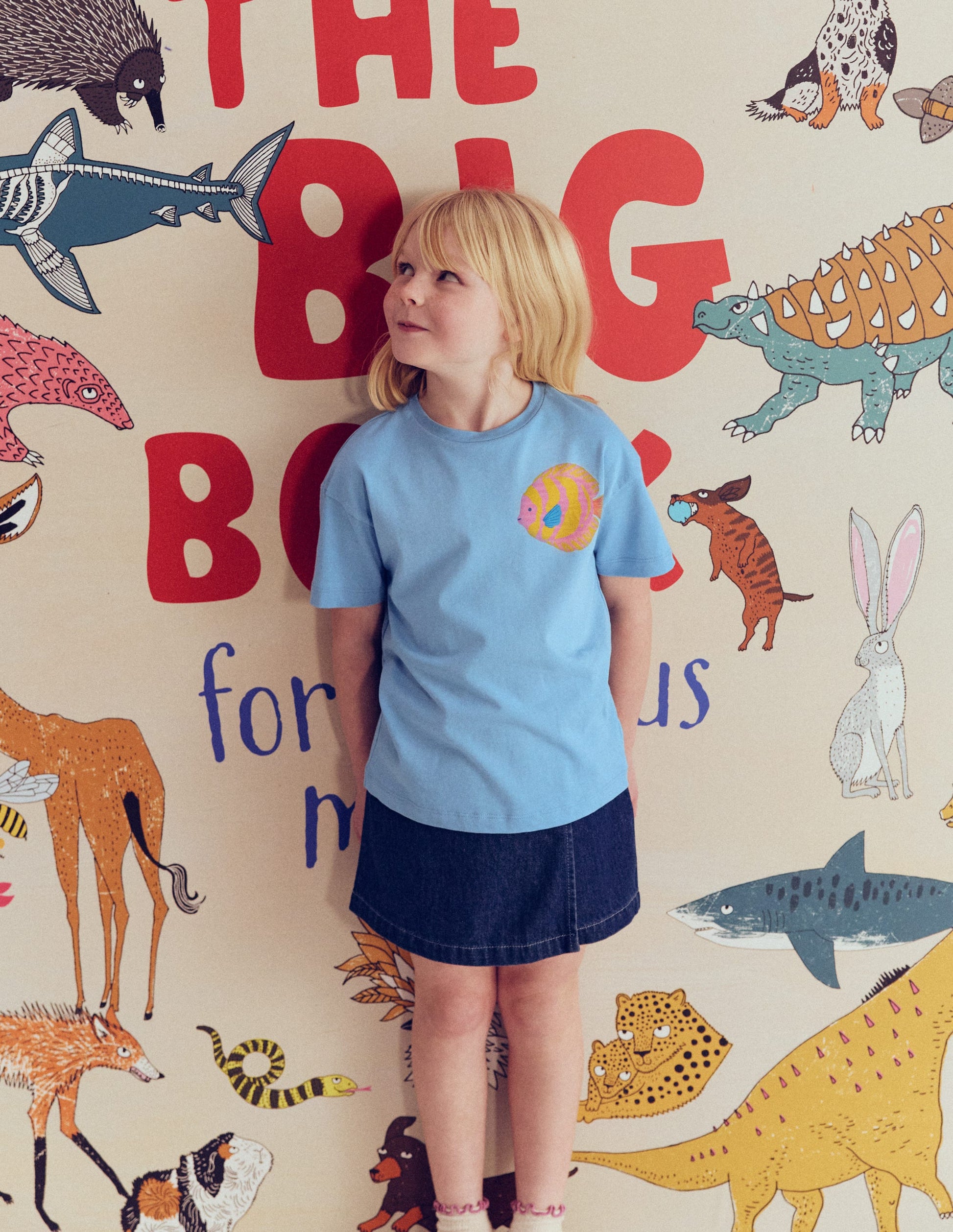 Short Sleeve Printed T-Shirt-Blue Sealife-1