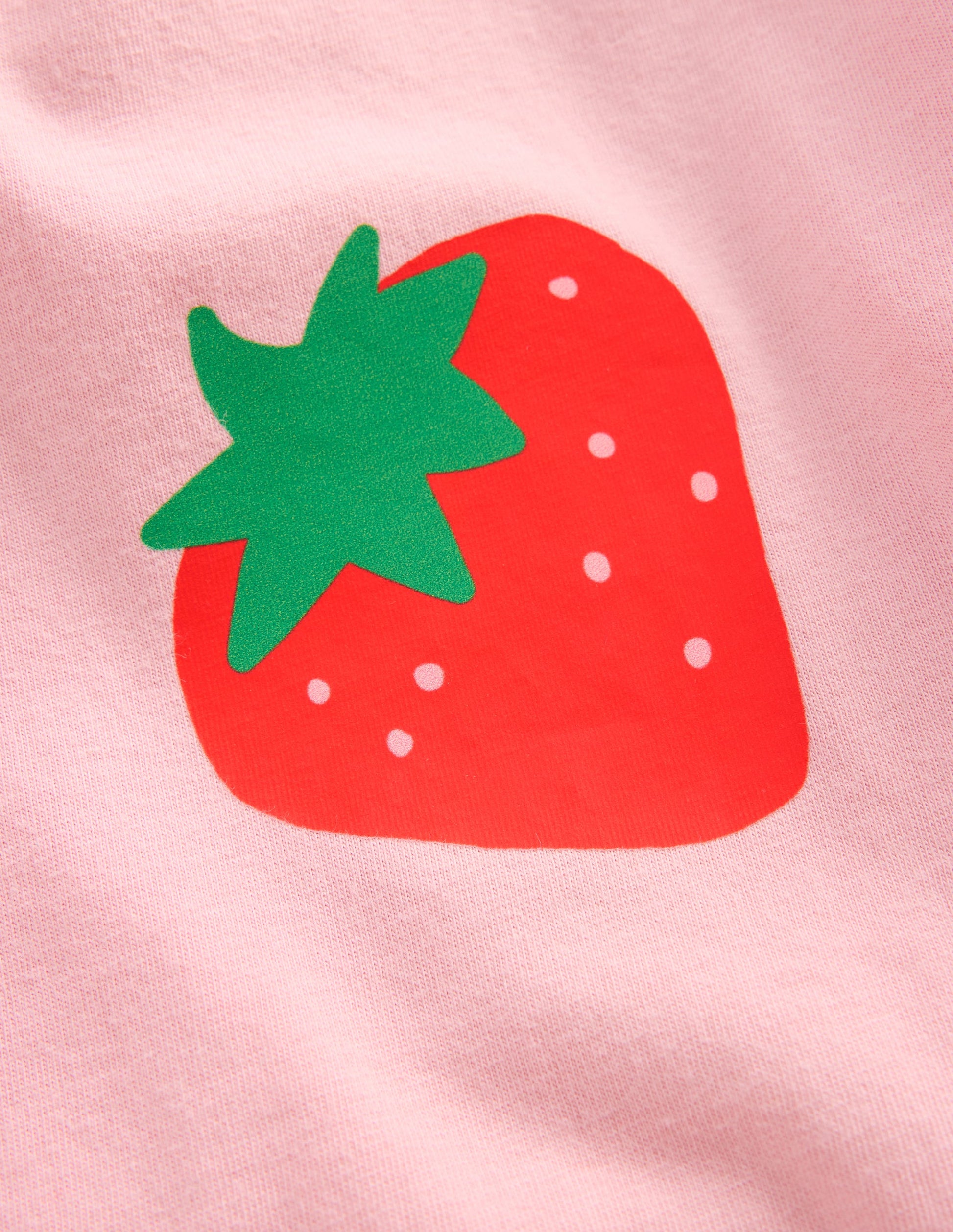 Short Sleeve Printed T-Shirt-Pink Strawberries-3
