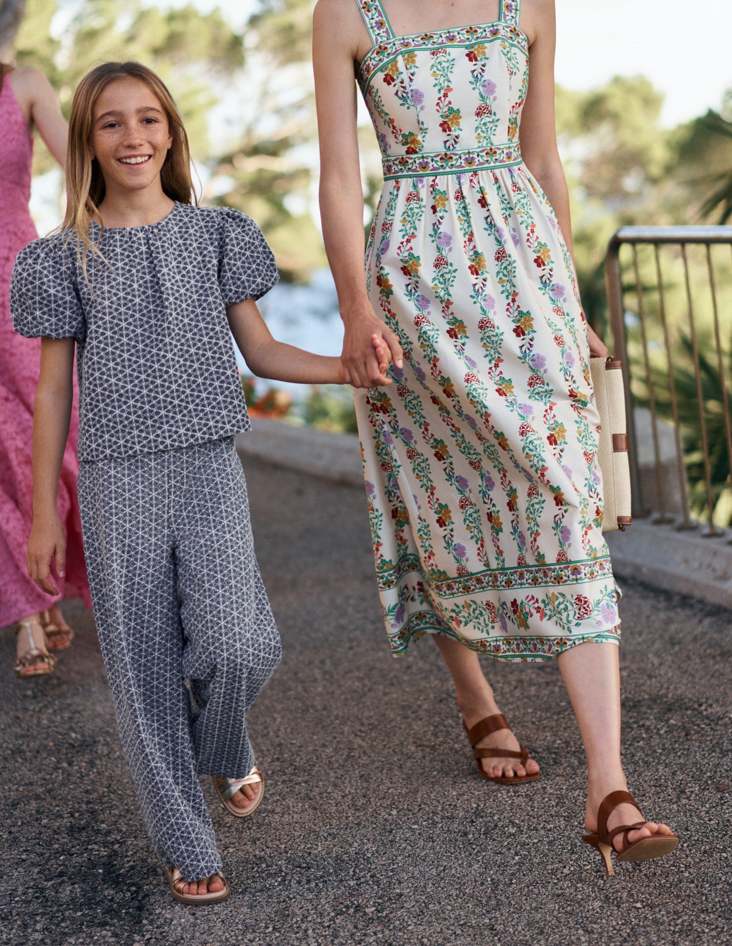 Puff Sleeve Woven Top-Chambray Broderie