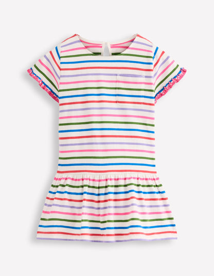 Dropped Sleeve Tunic-Multi Stripe-1