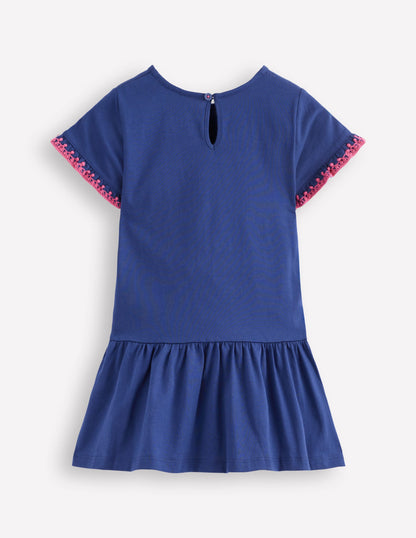 Dropped Sleeve Tunic-Navy-2