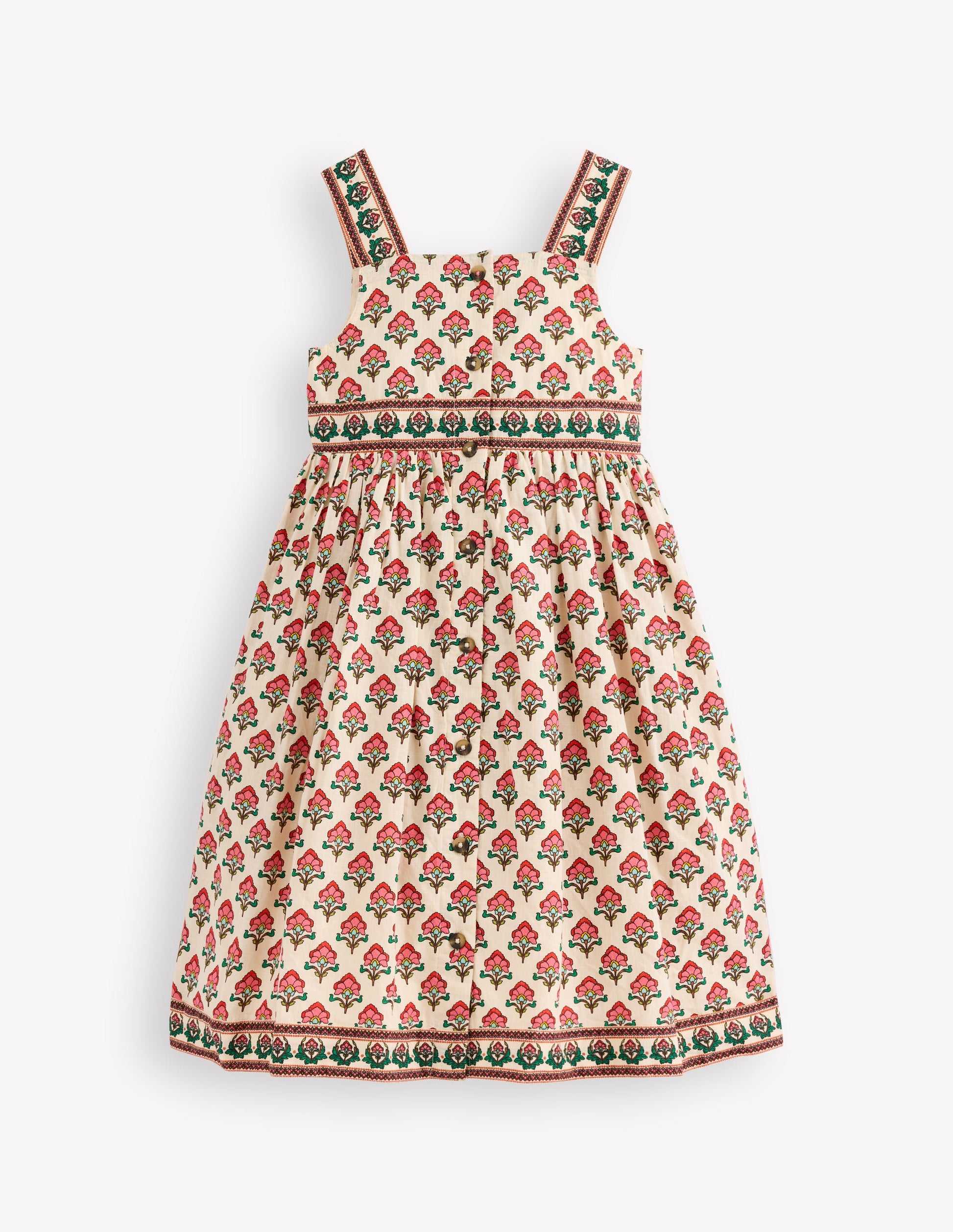 Remy Button Through Dress-Woodblock Print-1