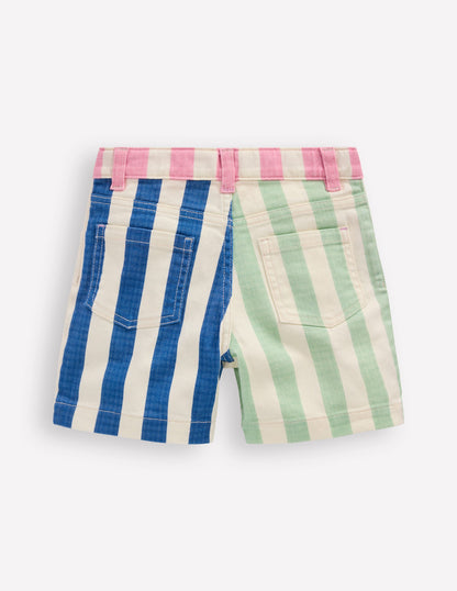 Denim Shorts-Multi Hotch Potch Stripe-2
