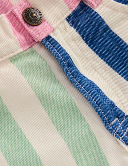 Denim Shorts-Multi Hotch Potch Stripe-3