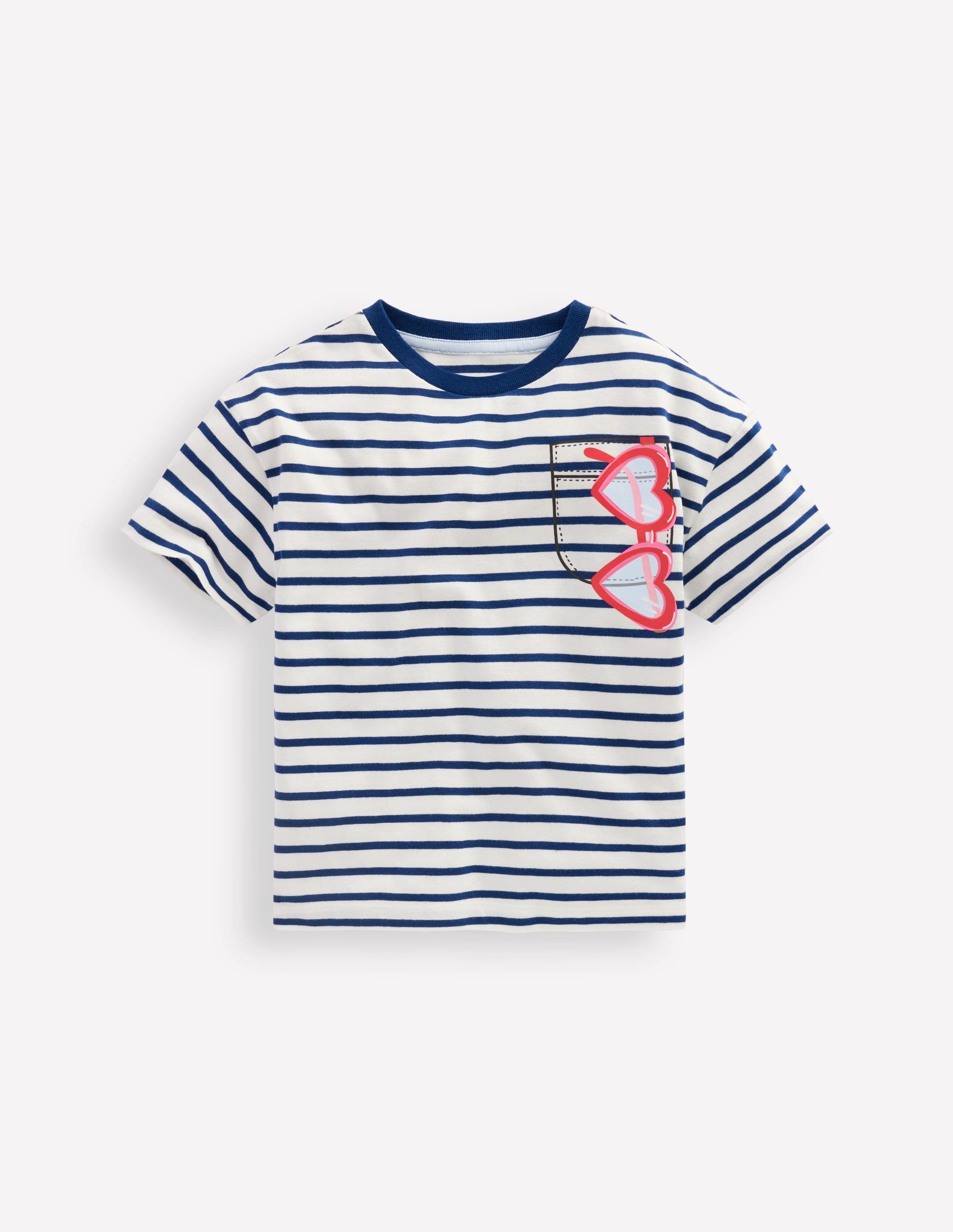 Easy Applique T-shirt-Navy Stripe Sunglasses - Image 1