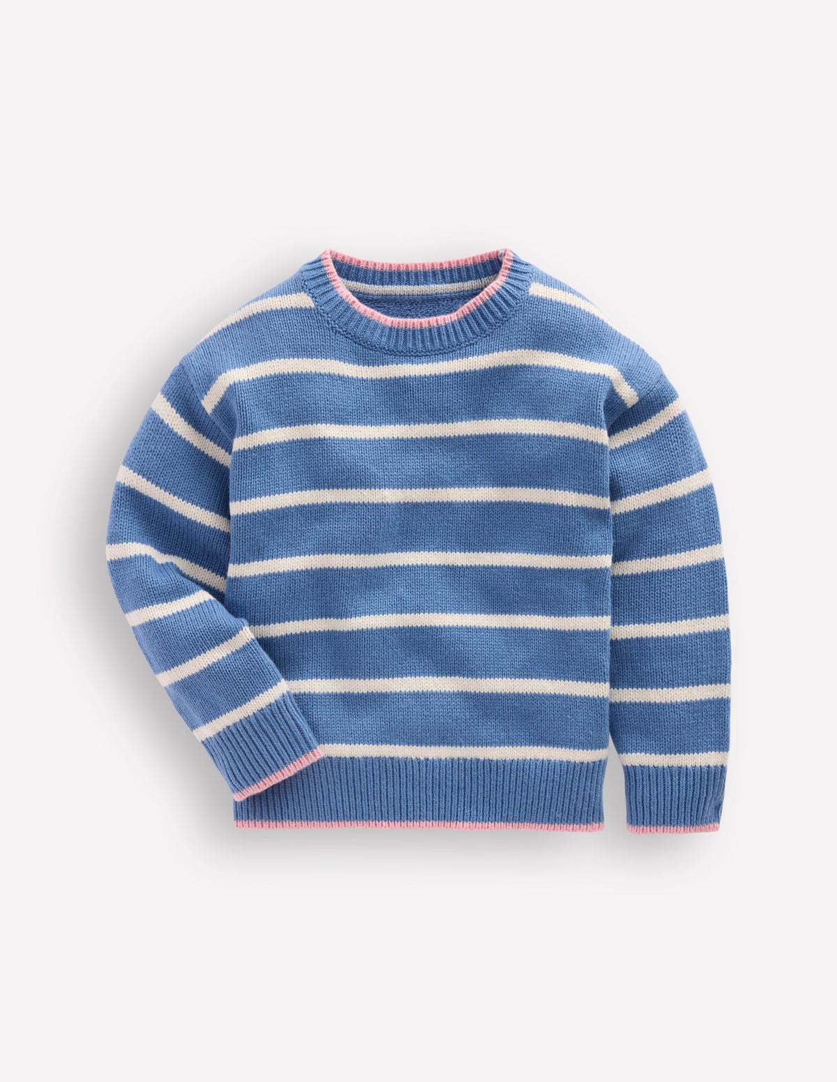 Drop Shoulder Jumper-Silve Lake Blue/Ecru Marl - Image 3