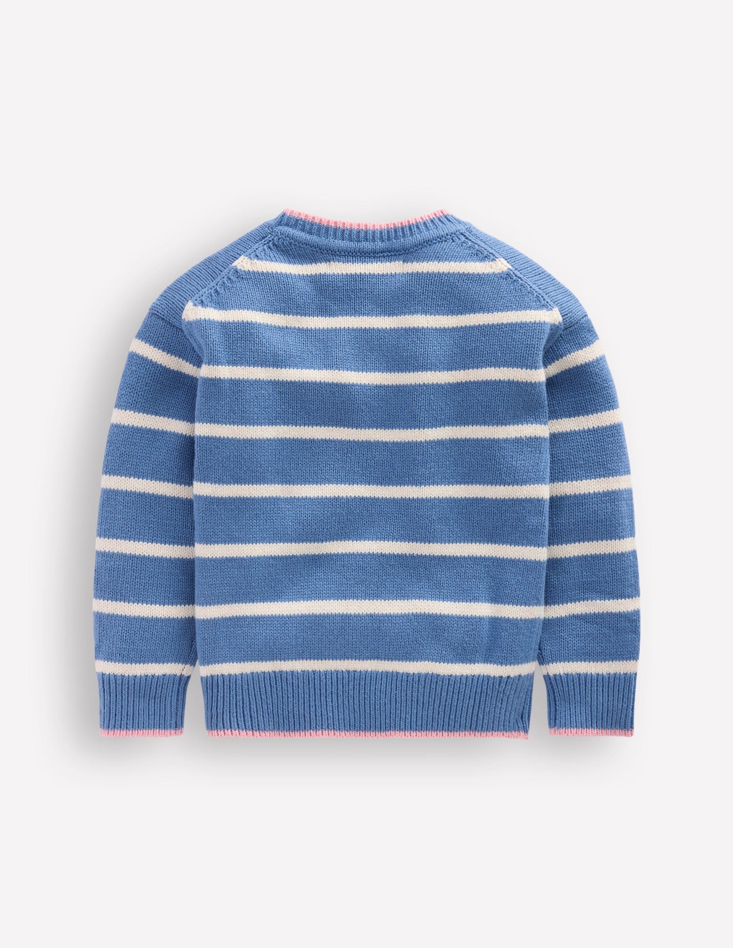 Drop Shoulder Jumper-Silve Lake Blue/Ecru Marl