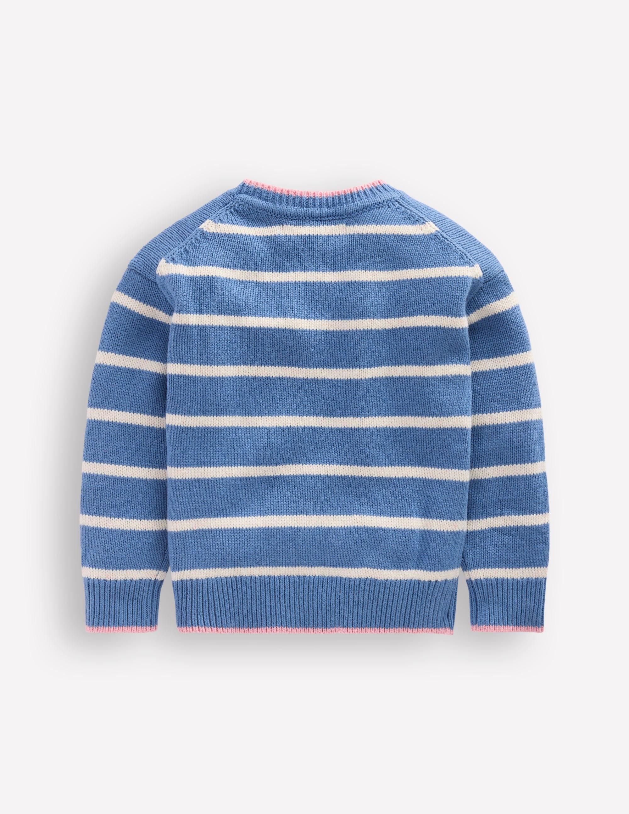 Drop Shoulder Jumper-Silve Lake Blue/Ecru Marl - Image 4