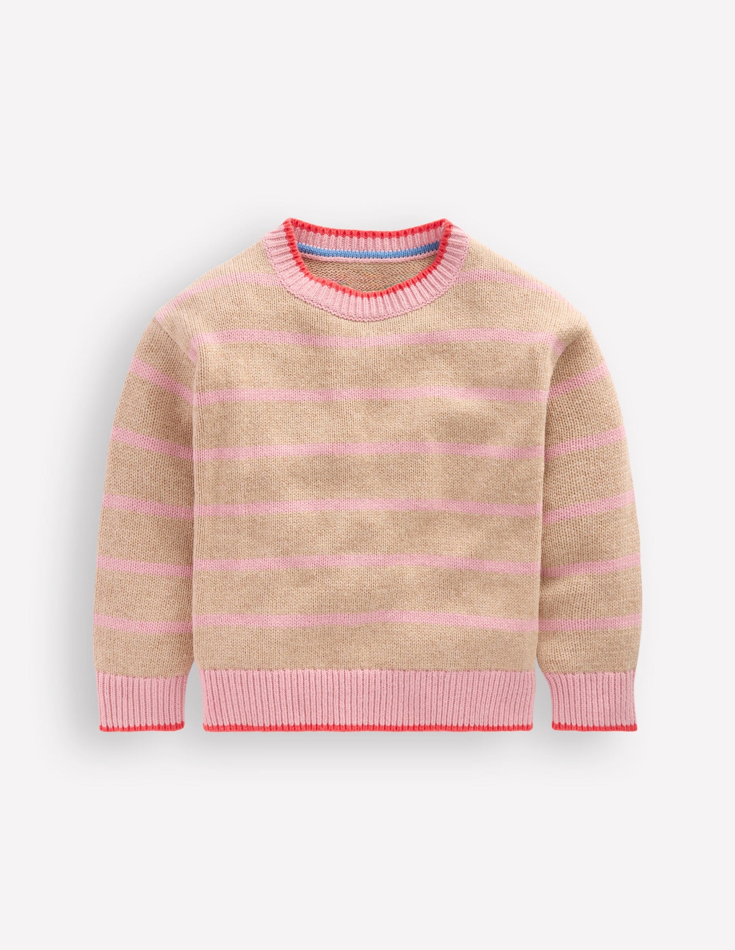 Drop Shoulder Jumper-Chinchilla/ Formica Pink
