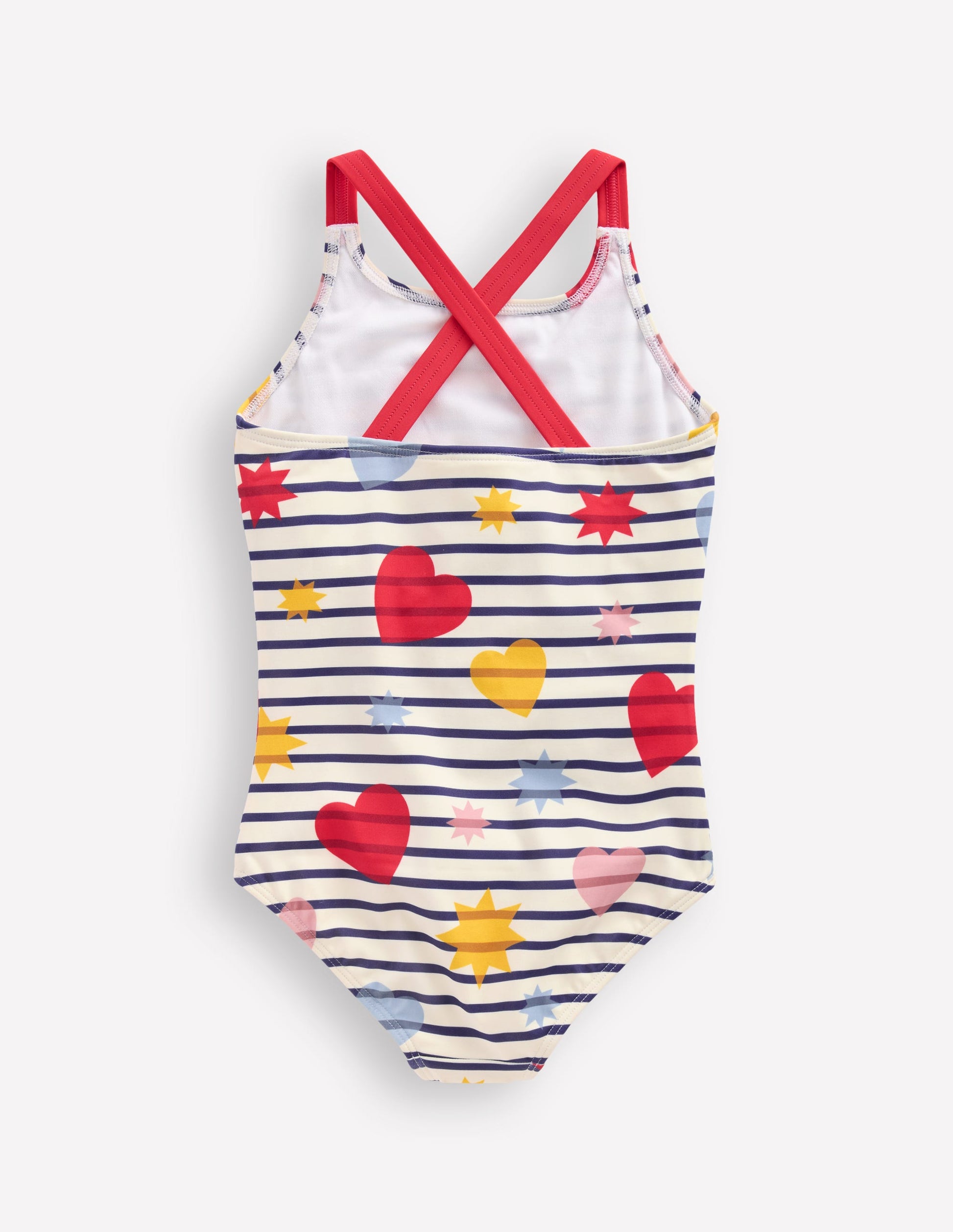 Cross-back Printed Swimsuit-Multi Celestial Stripe-2