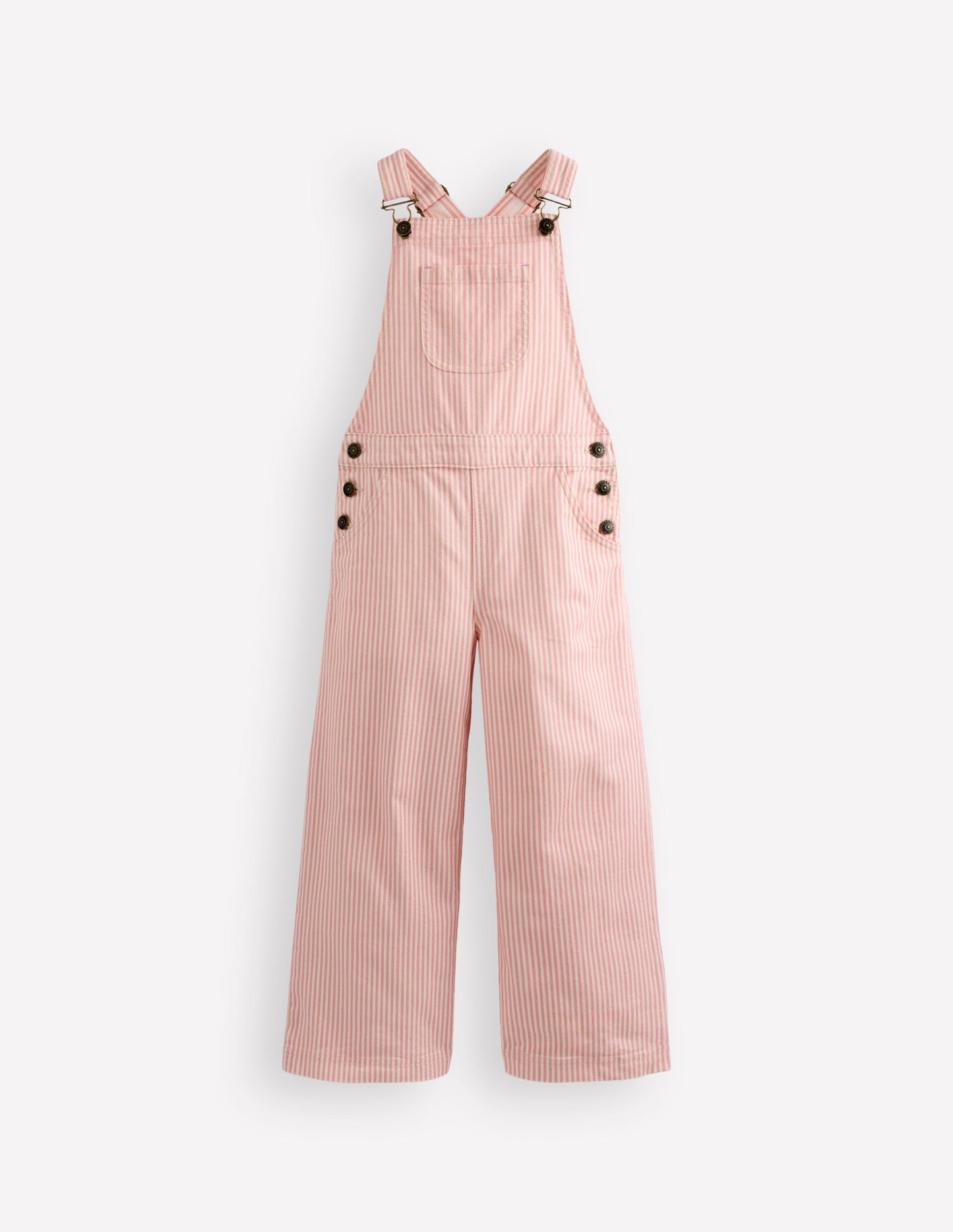 Wide Leg Dungaree-Pink Ticking Stripe