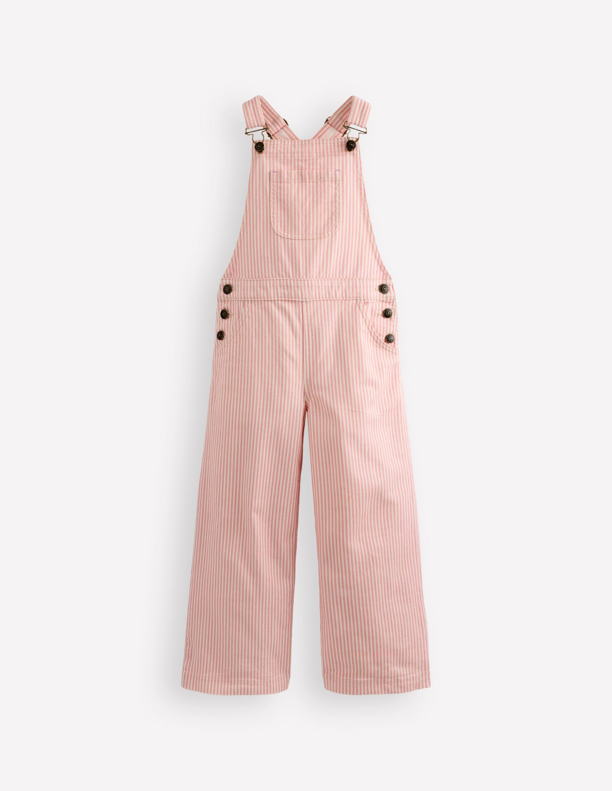 Wide Leg Dungaree-Pink Ticking Stripe-1