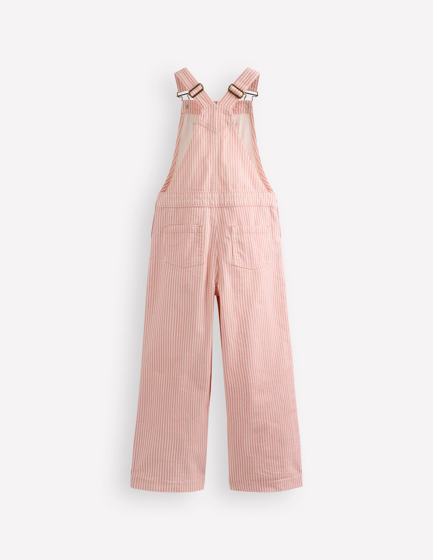 Wide Leg Dungaree-Pink Ticking Stripe